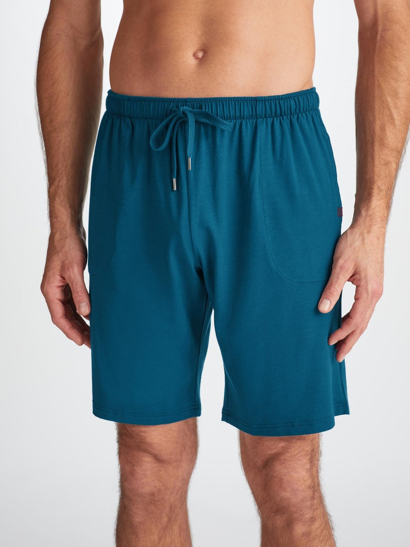 Derek Rose Men's Lounge Shorts Basel Micro Modal Stretch Poseidon Blue outlook