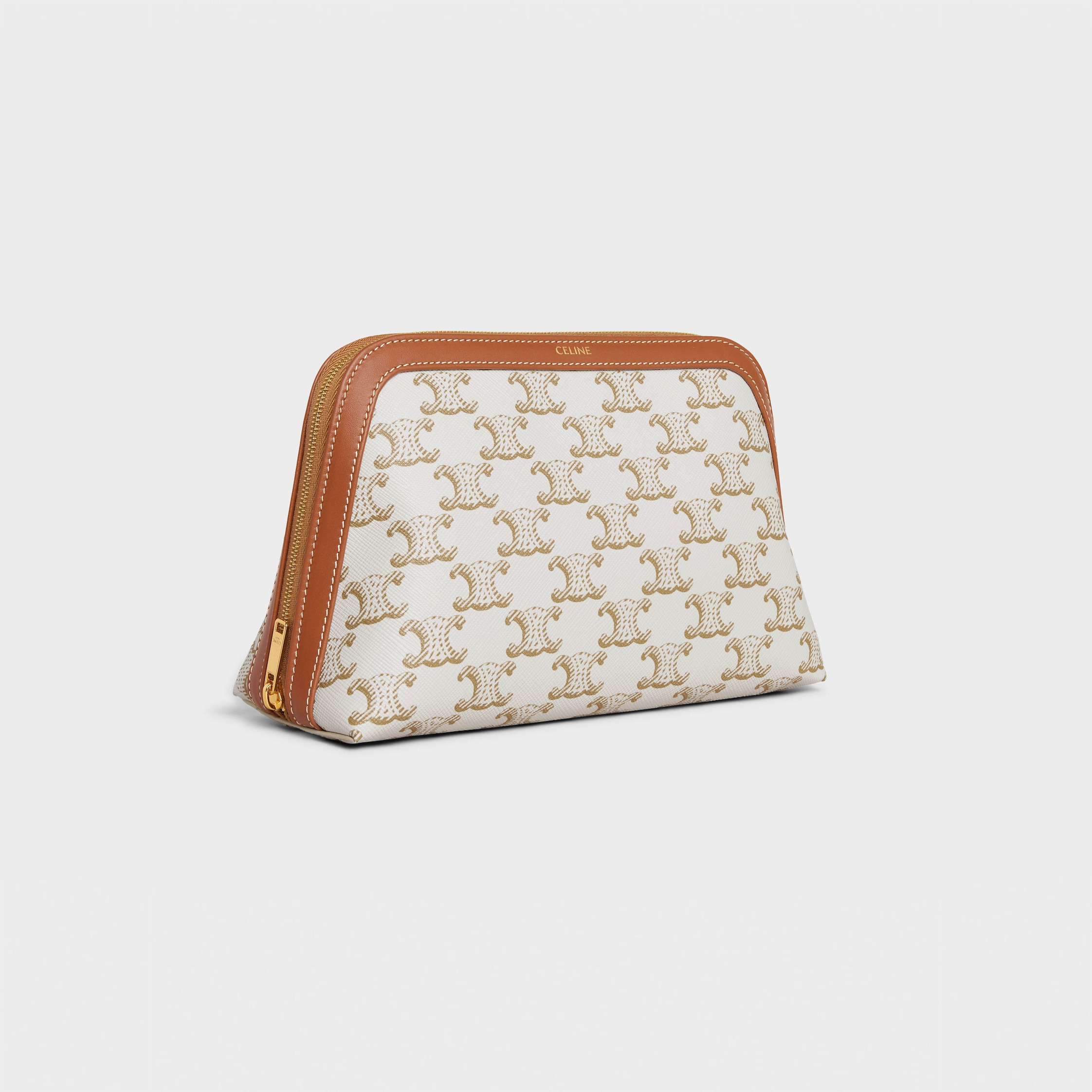 MEDIUM COSMETIC POUCH IN TRIOMPHE CANVAS AND CALFSKIN - 2
