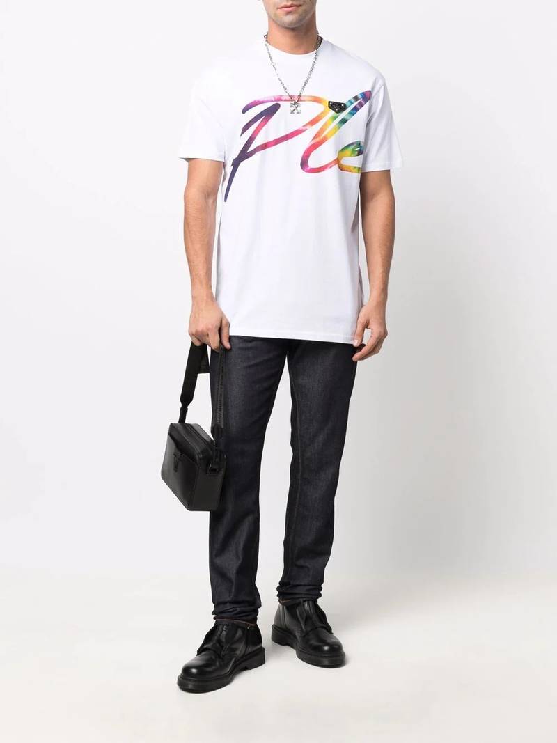 PHILIPP PLEIN multicolour signature logo T-shirt outlook