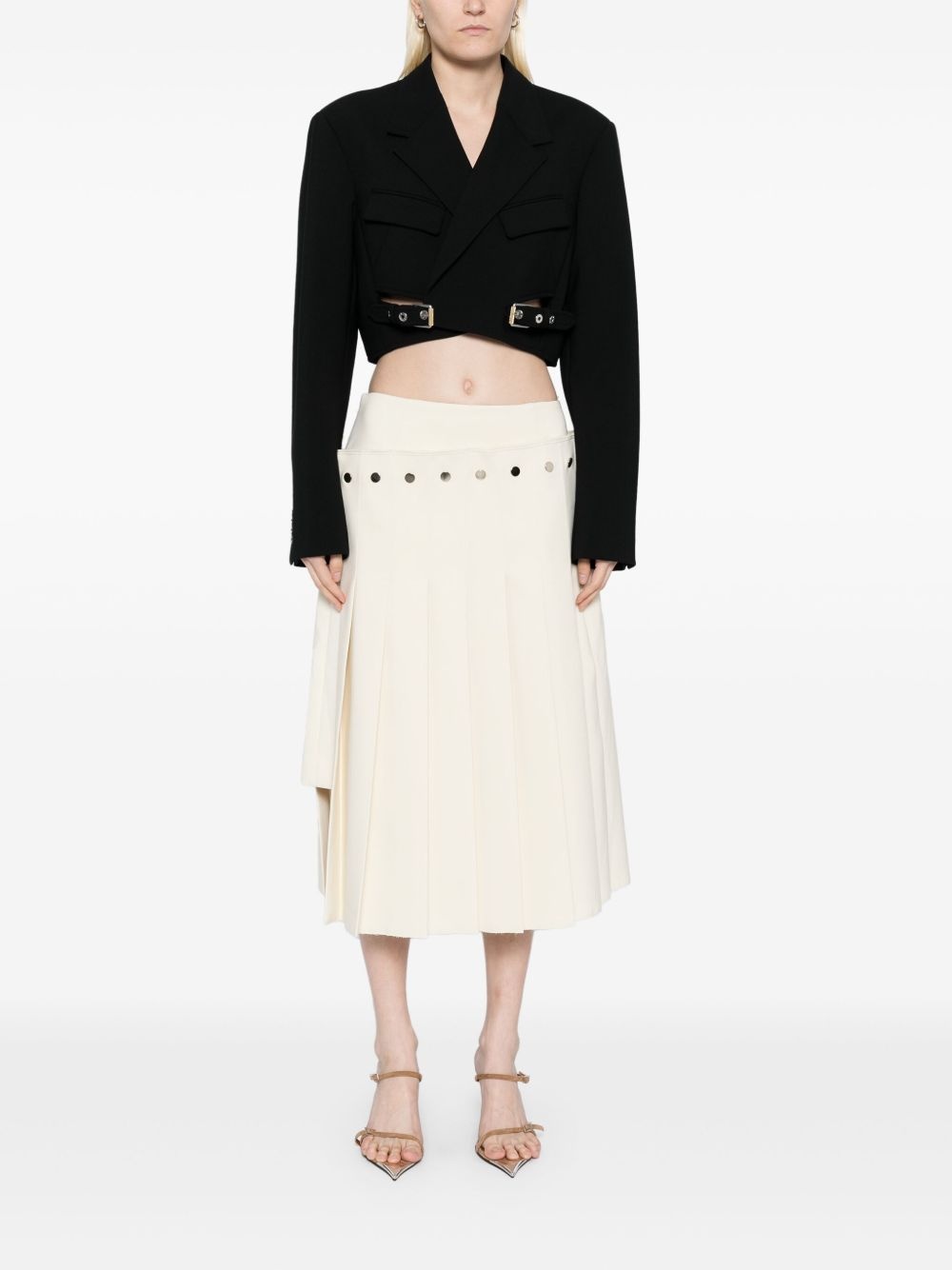 double layered pleated skirt - 2