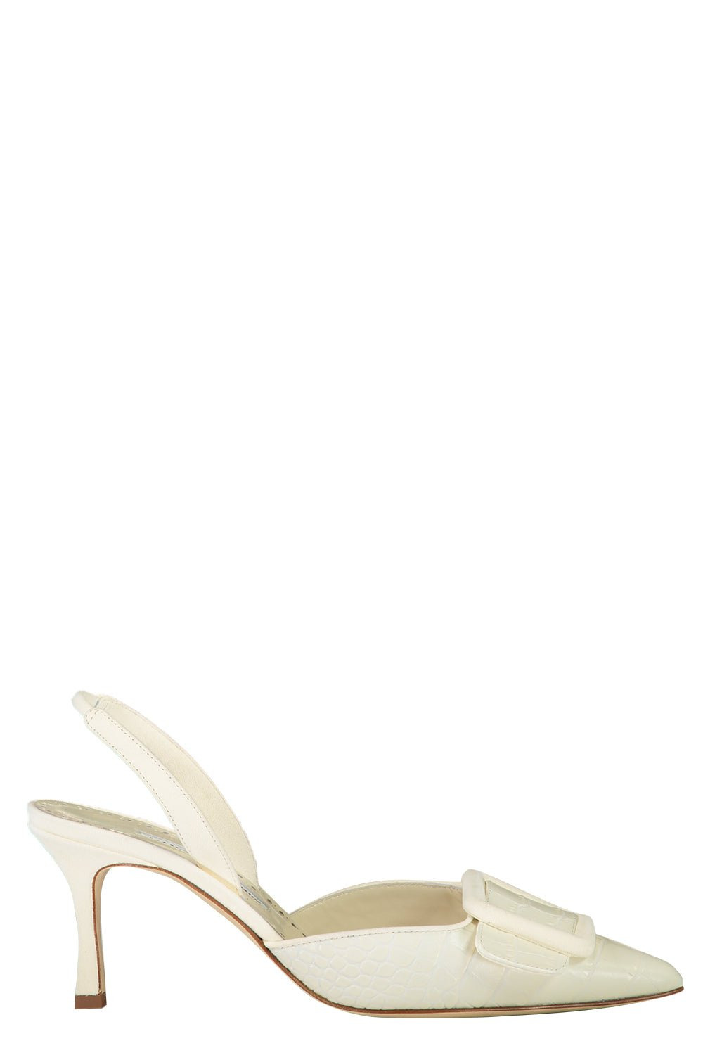 Maysli Slingback Pump - Light Cream Croc - 1