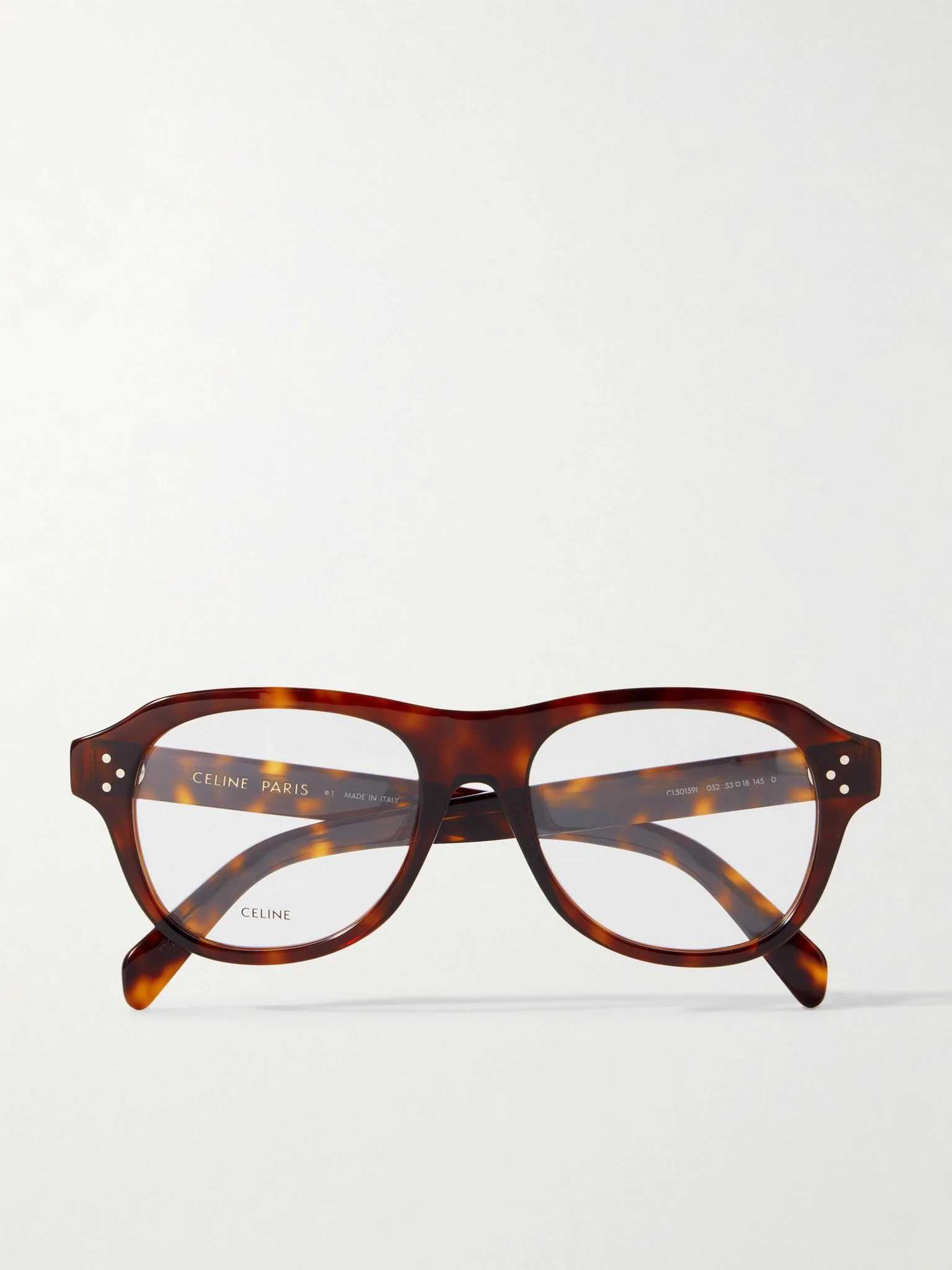 Aviator-style tortoiseshell acetate optical glasses Tortoiseshell - 1