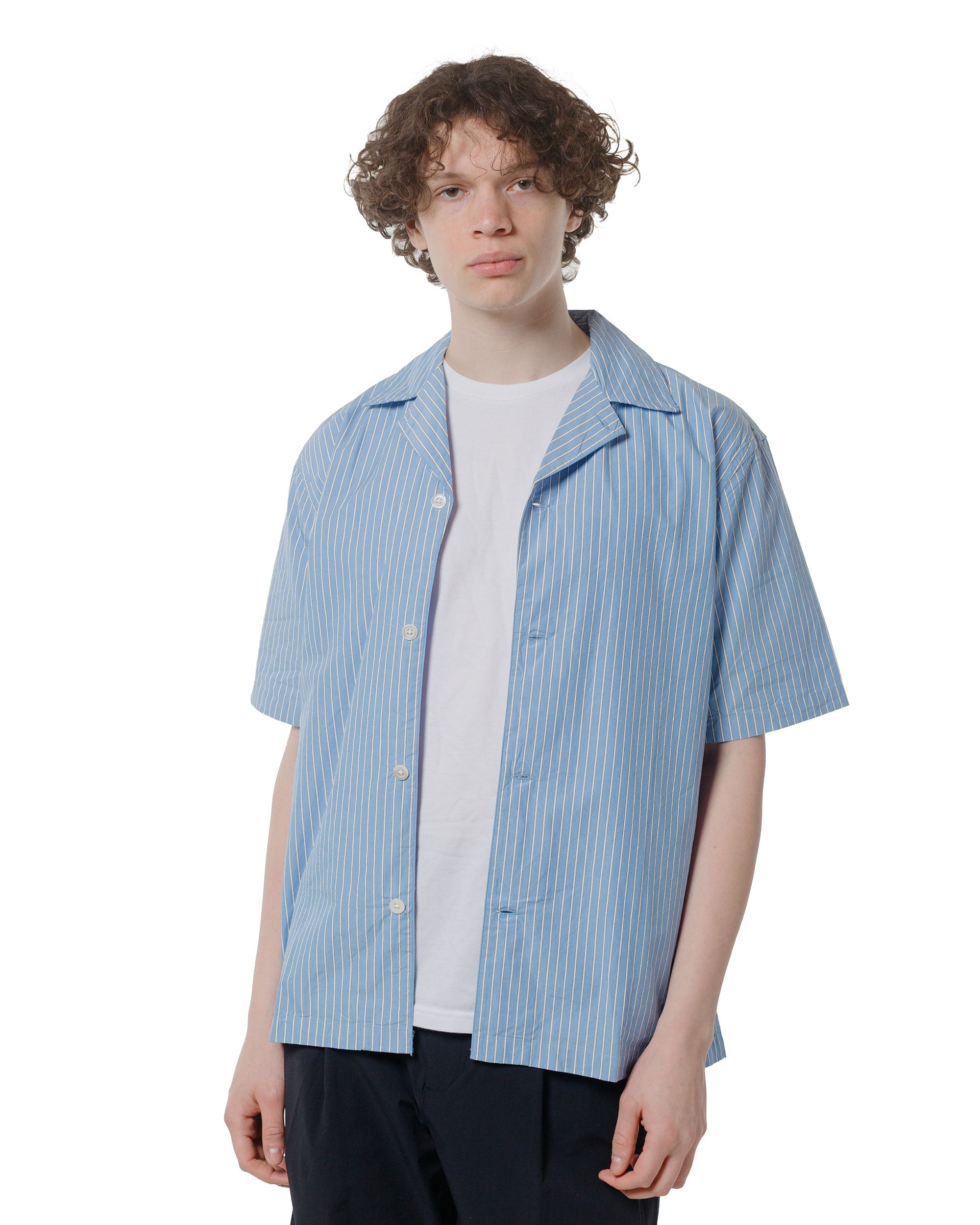 Mads Poplin Stripe SS Navy - 2