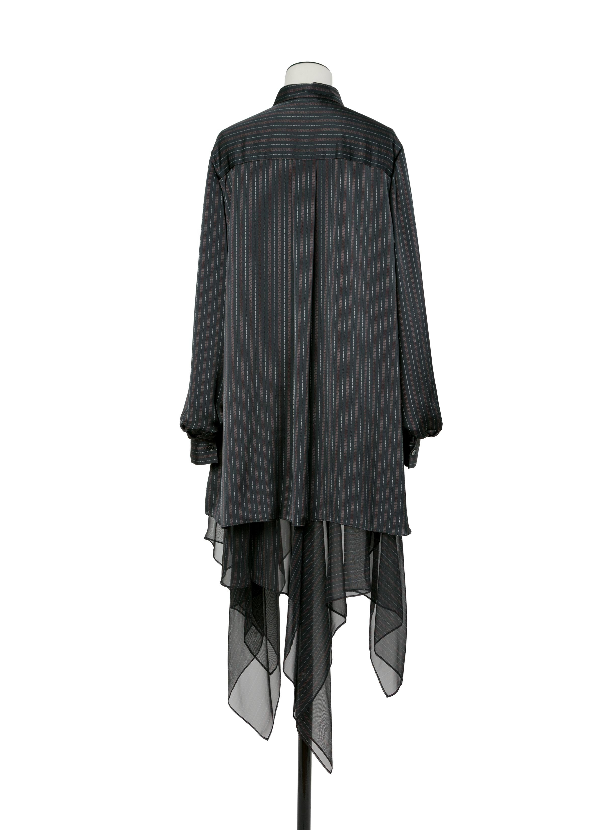 Stripe Print Satin Dress - 4