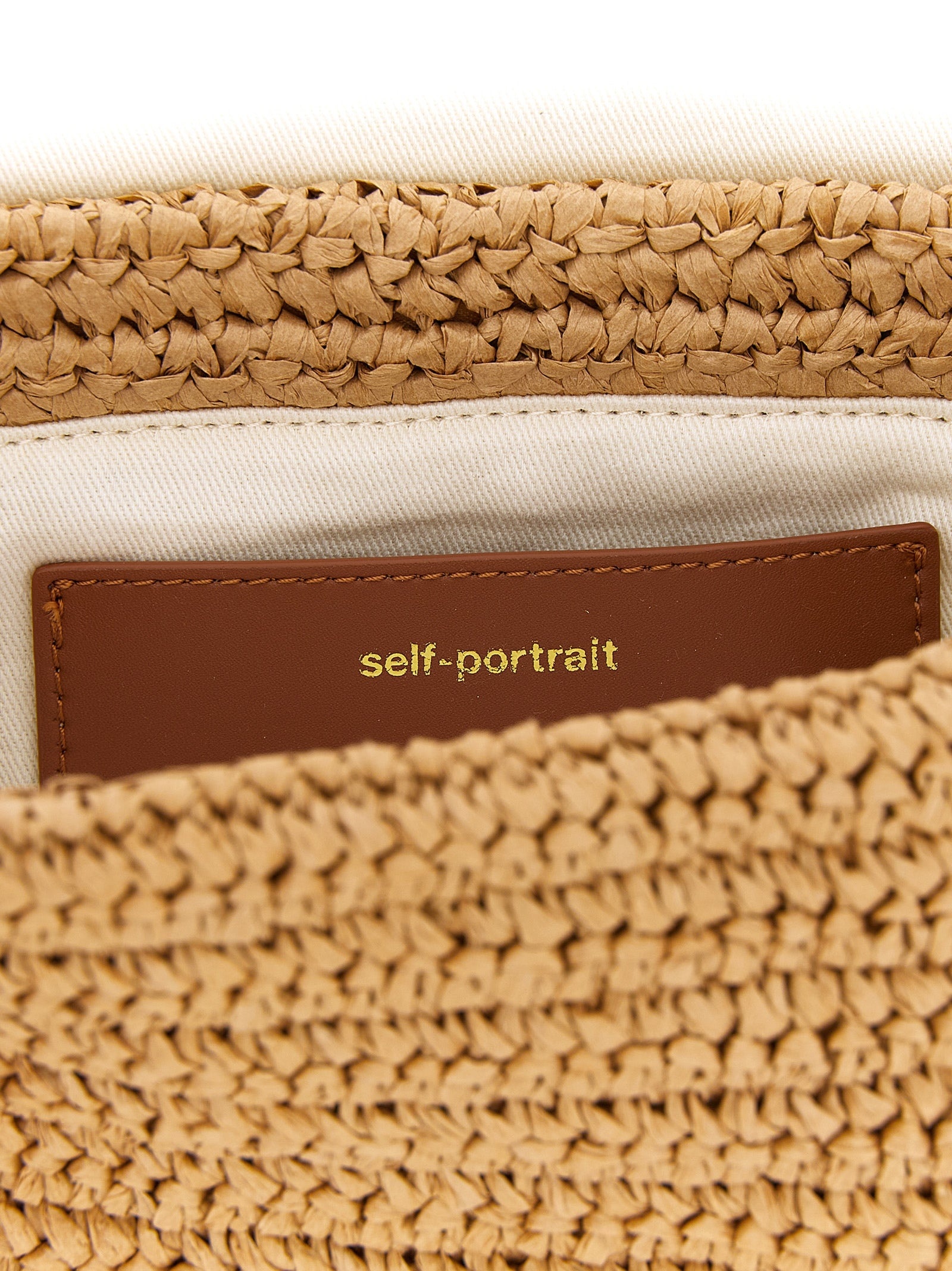 Raffia Bow Charm Shoulder Bags Beige - 4