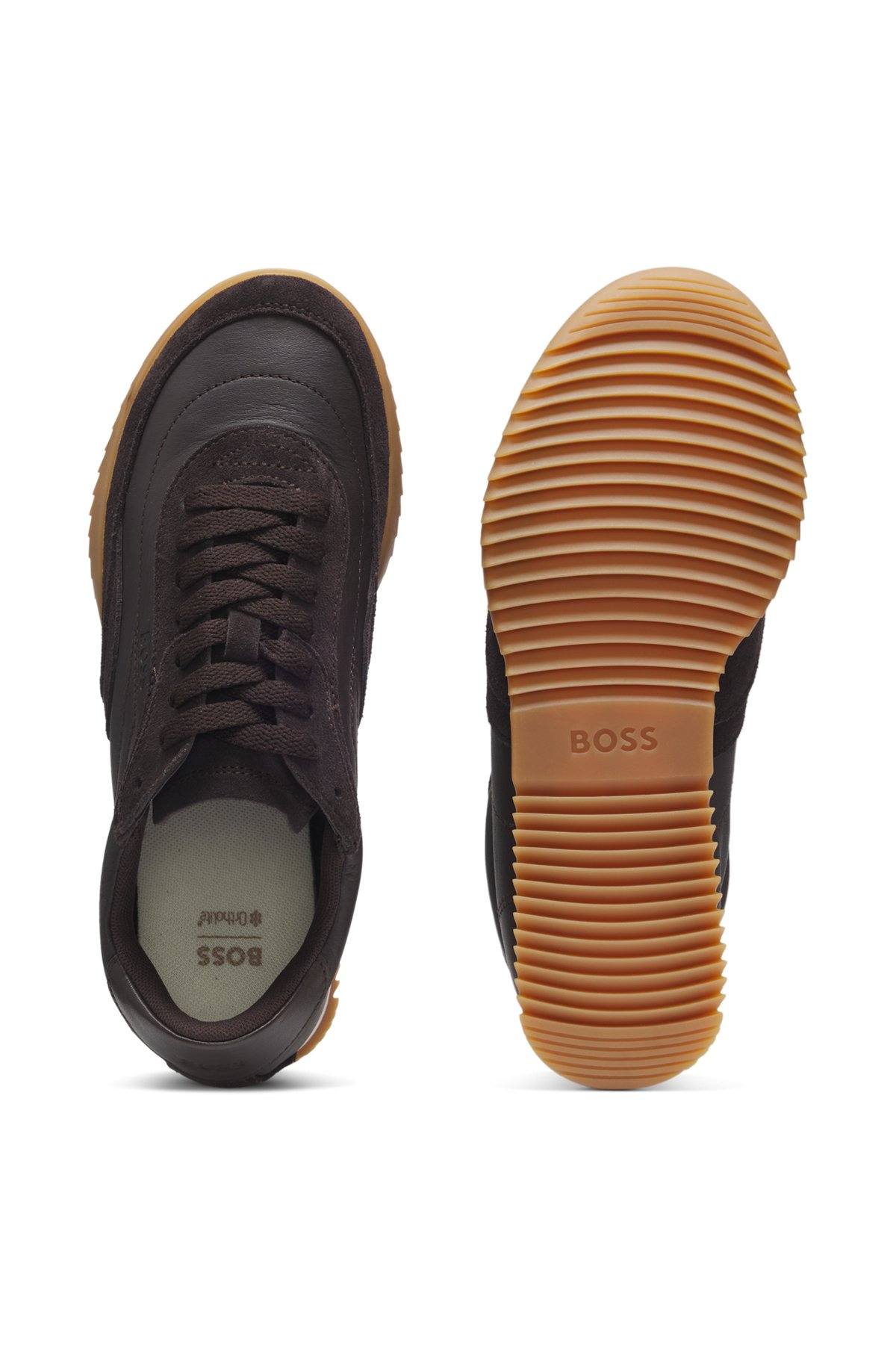 TRAINERS IN LEATHER AND SUEDE - 5