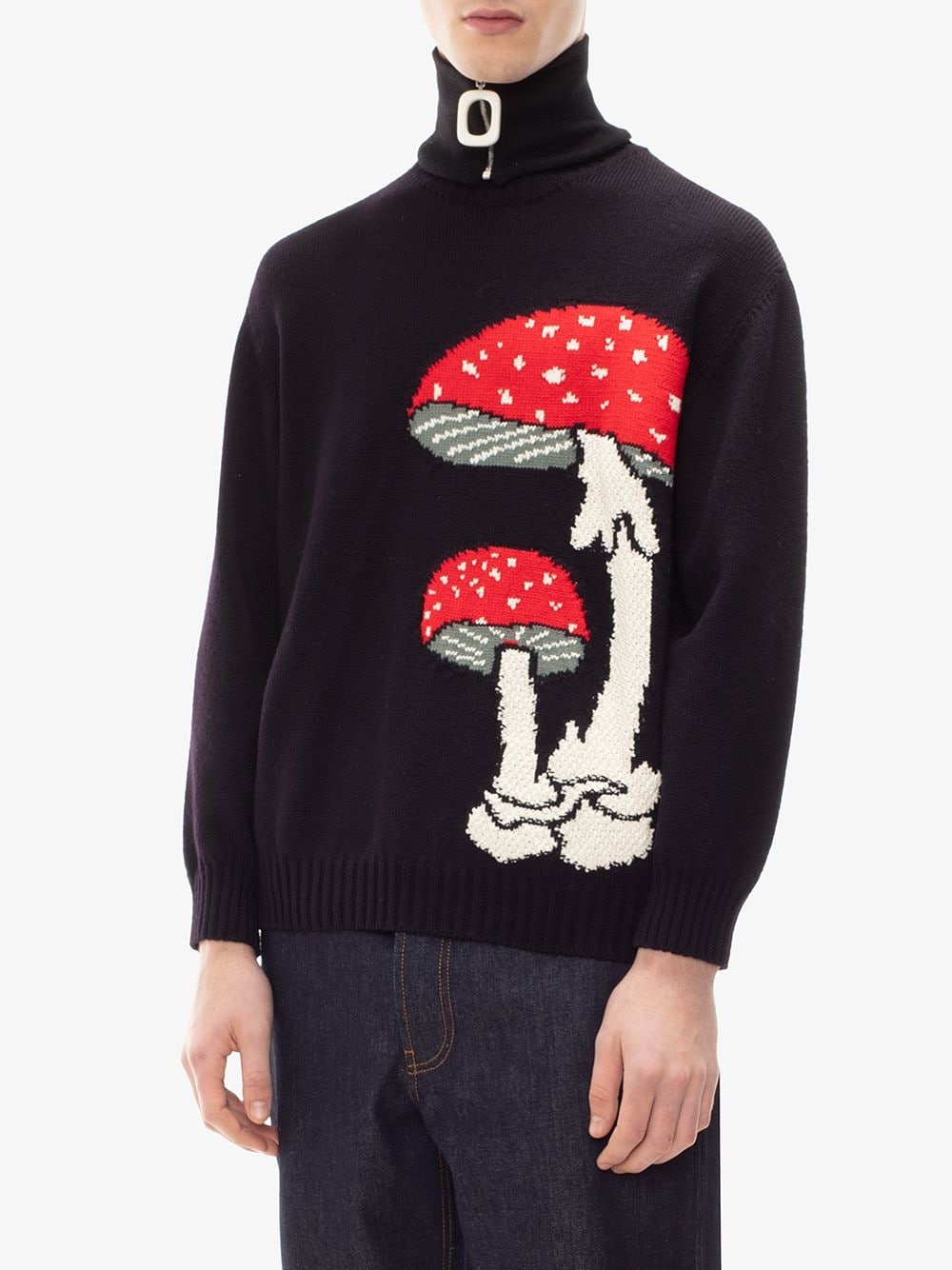 intarsia mushroom crew neck jumper - 3