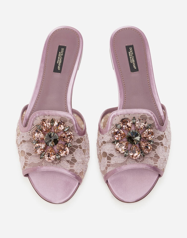 Slippers in lace with crystals - 4