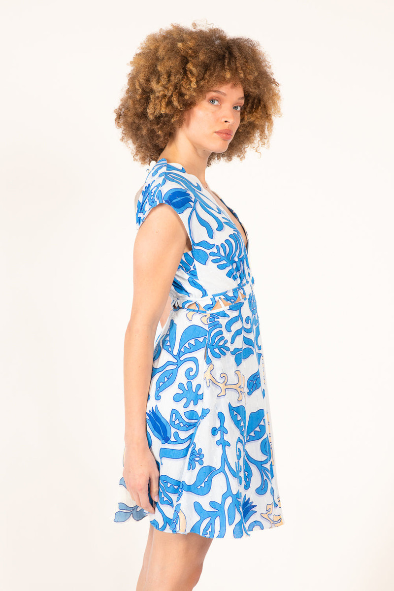 Mini Dress Hazel - White Blue Ritual 5