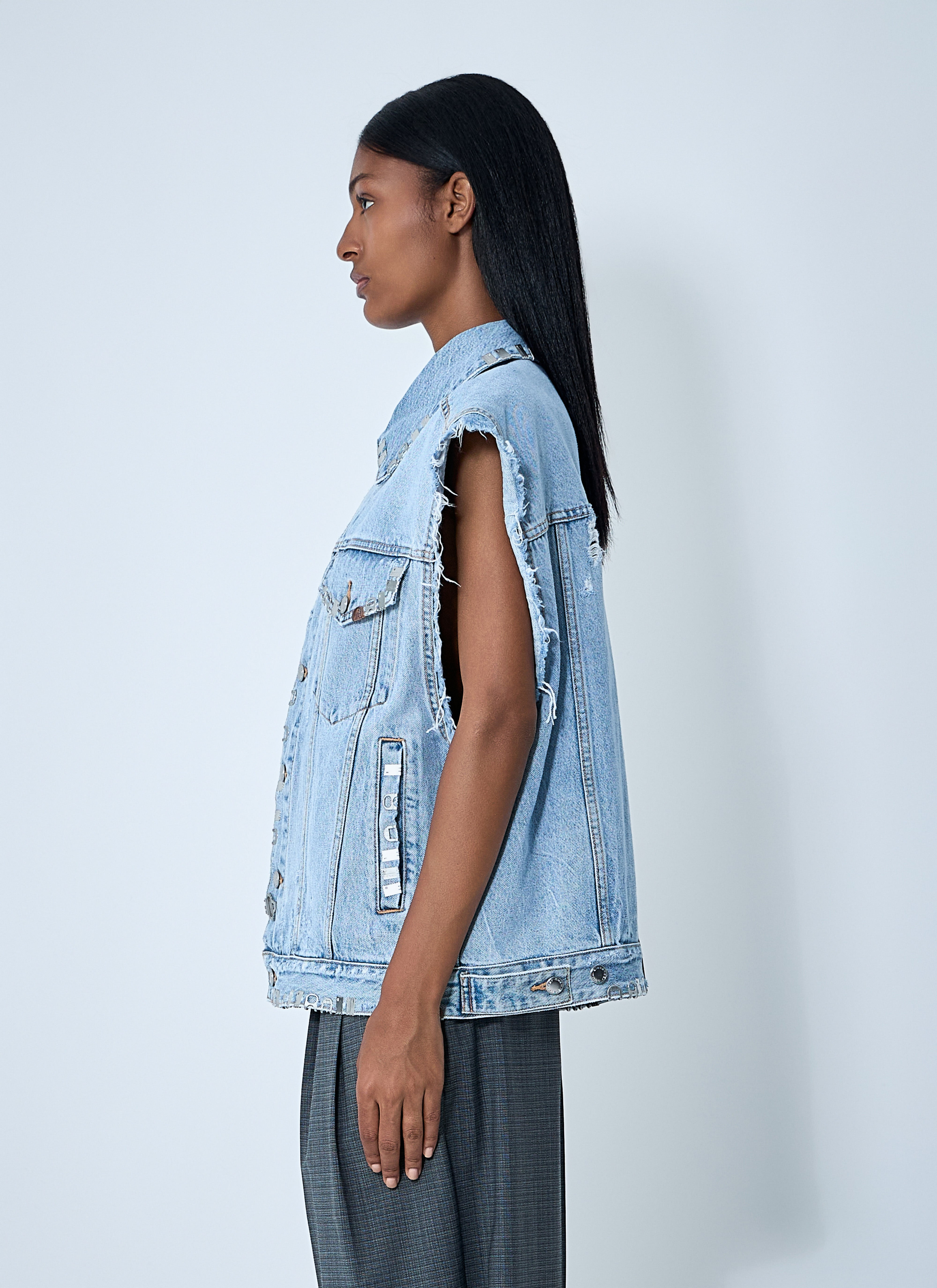 Alexander Wang Women Distressed Denim Vest - 3