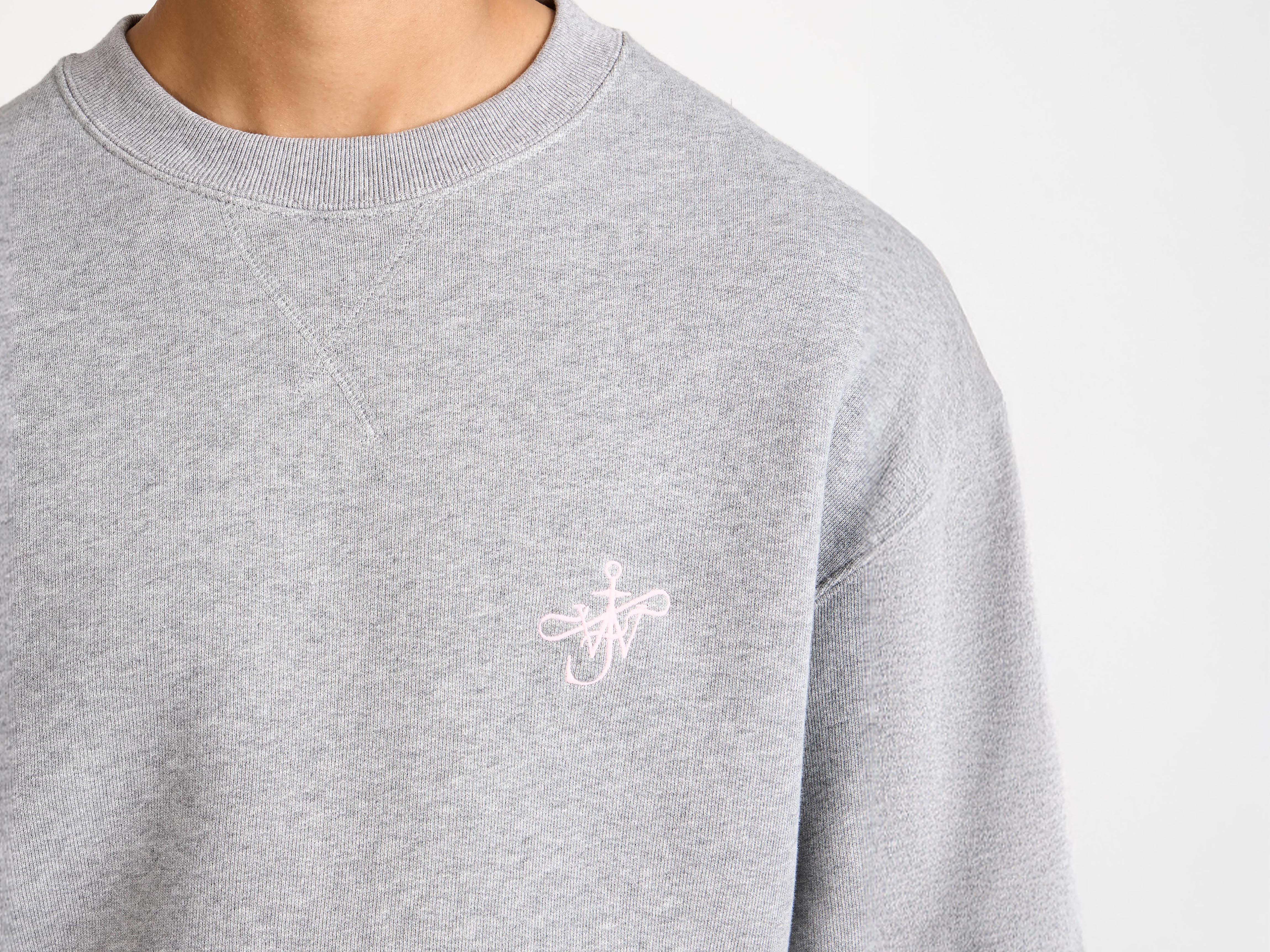 RIBBON ANCHOR SWEATSHIRT IN MID GREY MELANGE - 6
