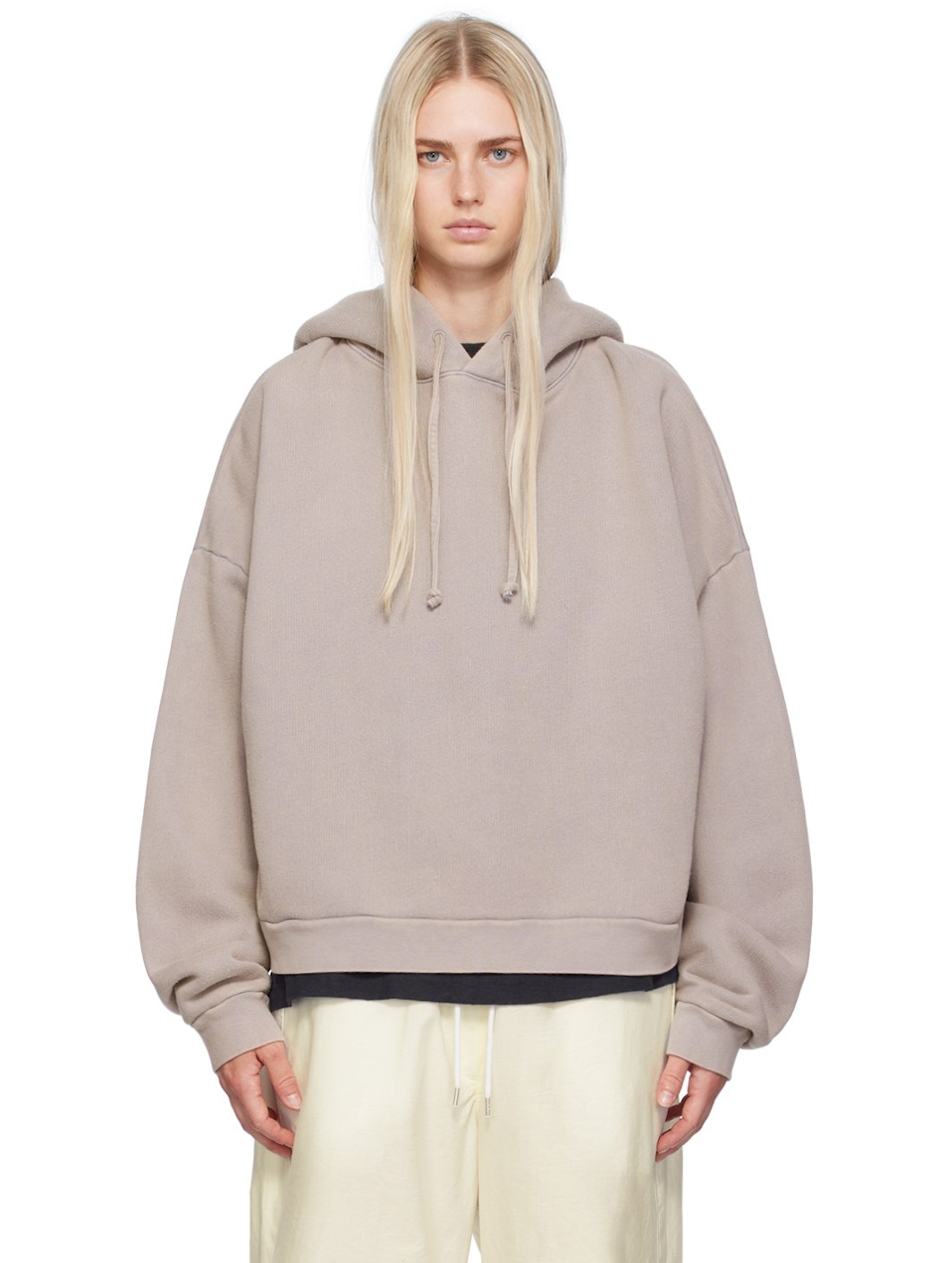 Gray Garment-Dyed Hoodie - 1