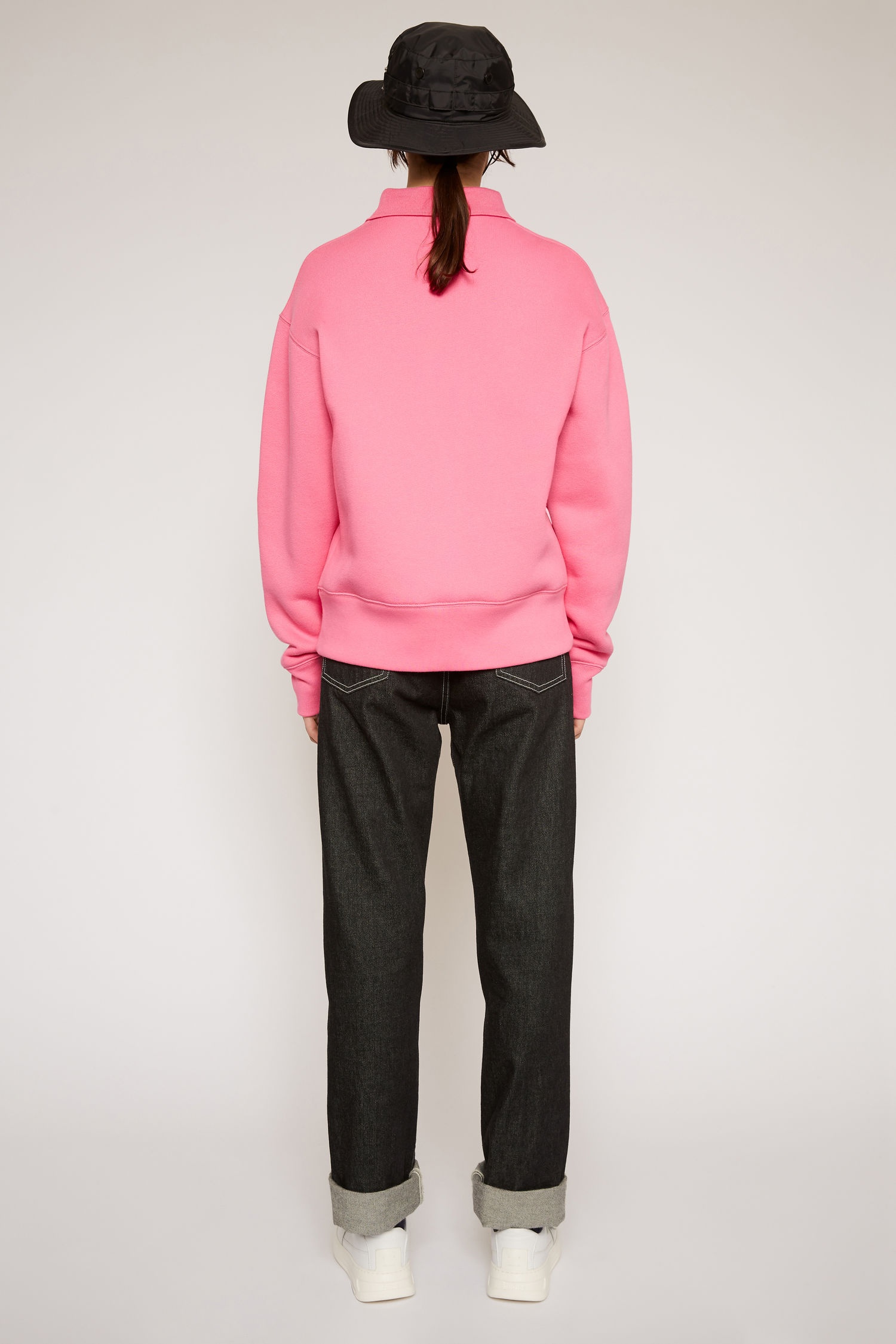 Oversized point collar sweatshirt bubblegum pink - 5