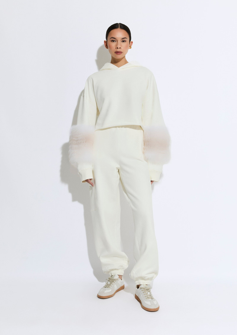 LAPOINTE Cotton Sweatshirt With Fur outlook