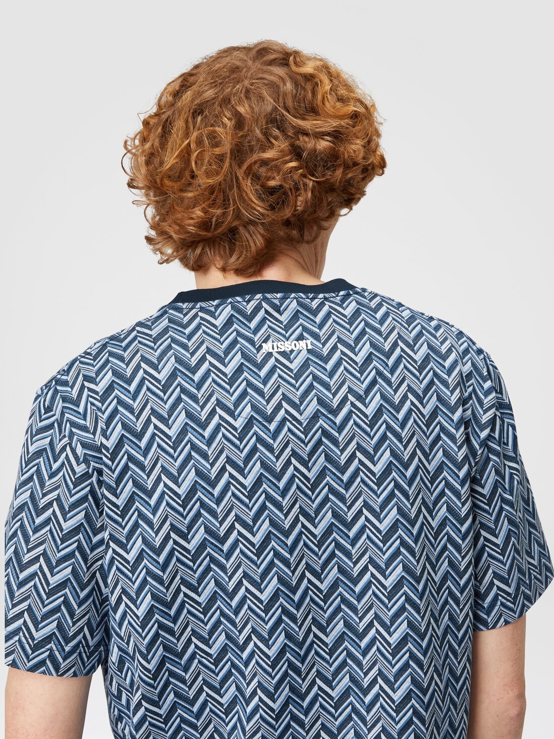 Zig zag jacquard cotton jersey T-shirt - 5
