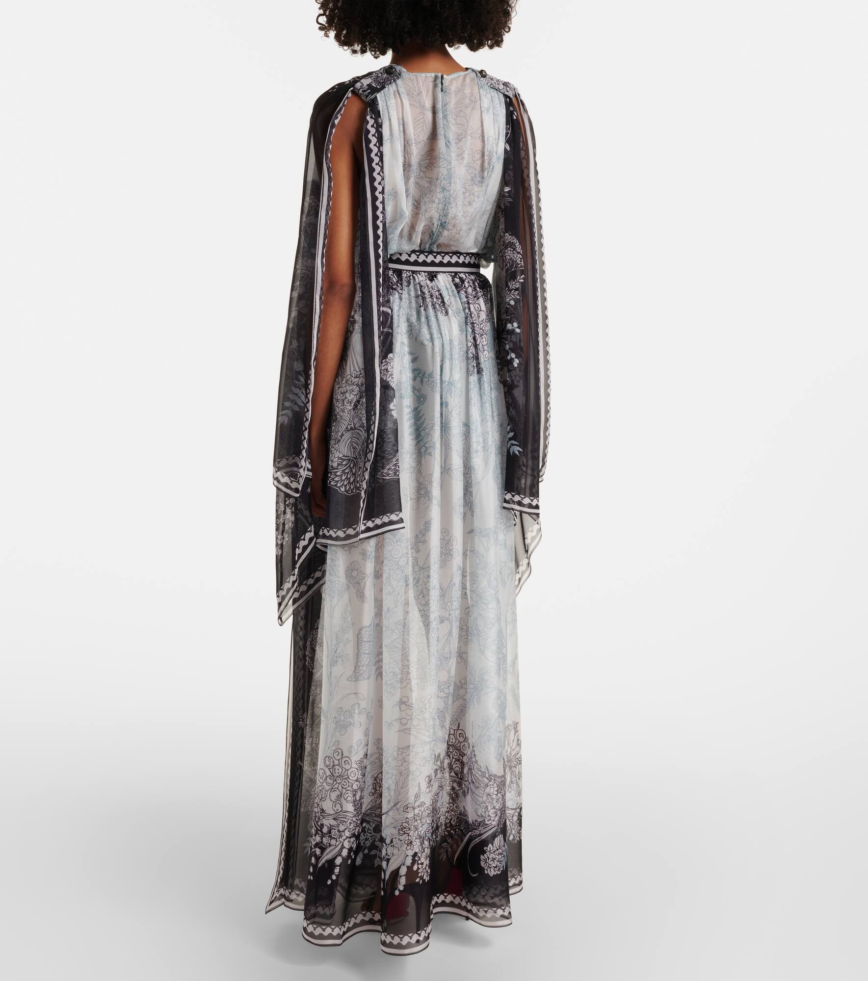 Printed silk chiffon maxi skirt - 3