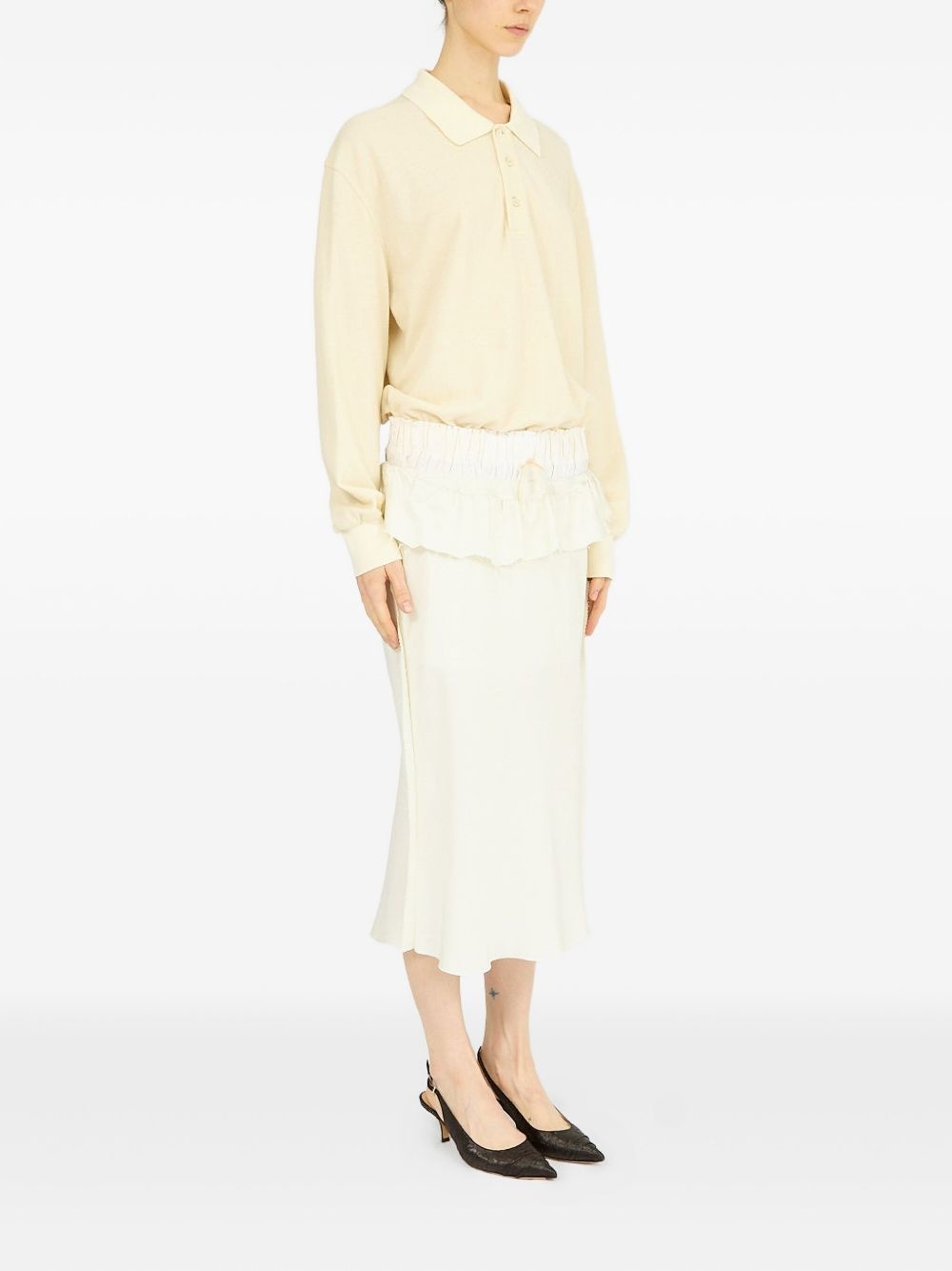 long-sleeved midi dress - 3