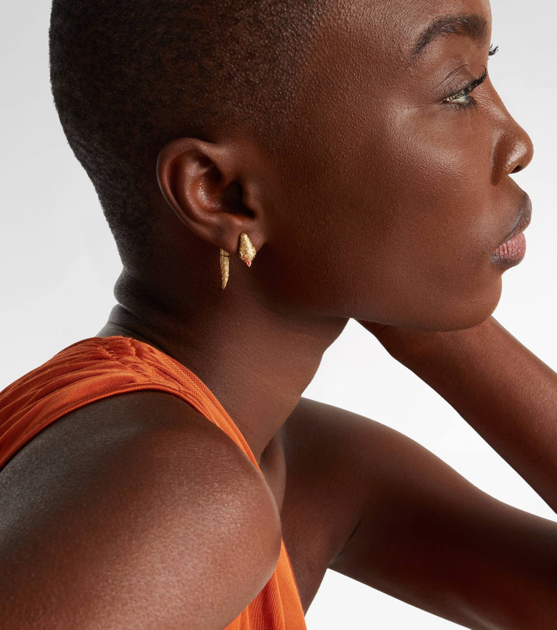 Yvonne Léon Python 9kt gold earrings with diamonds and spinels outlook