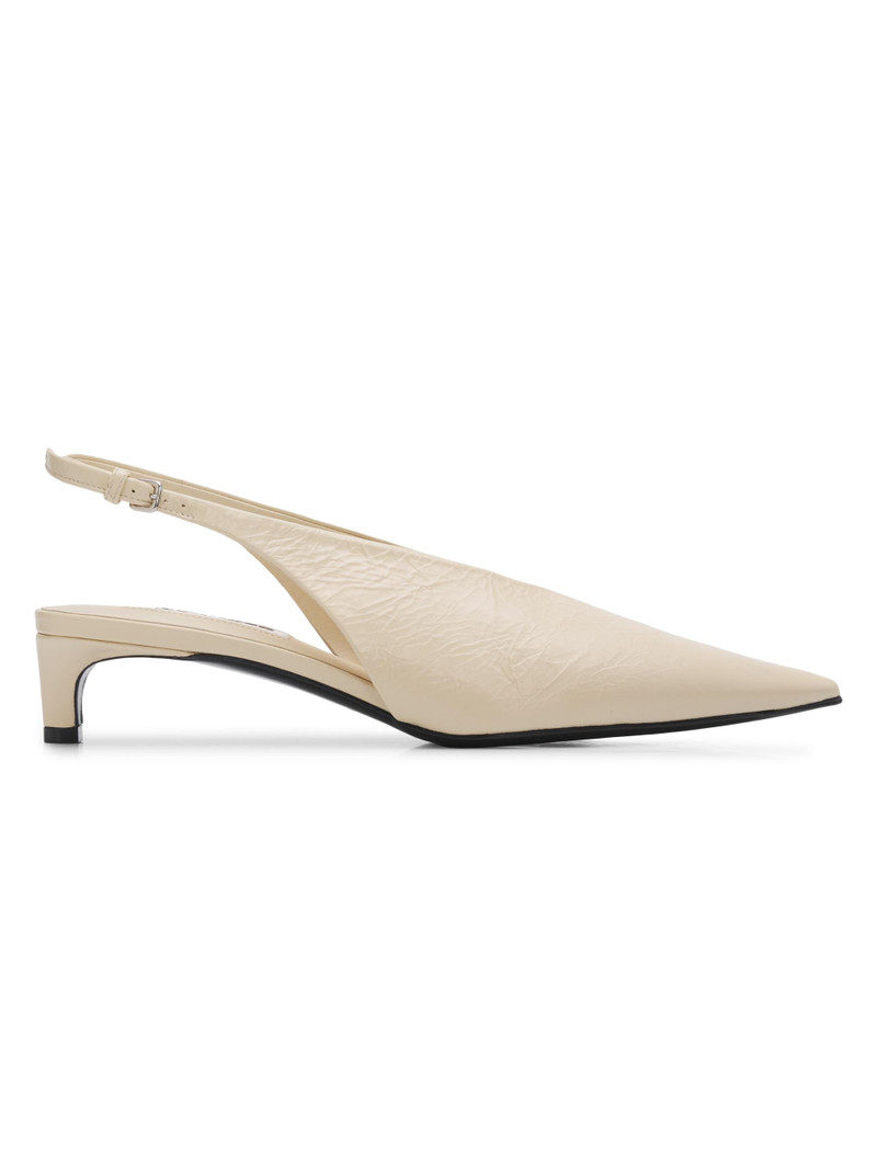 Women's 35MM Leather Slingback Kitten Heels - Bone 1