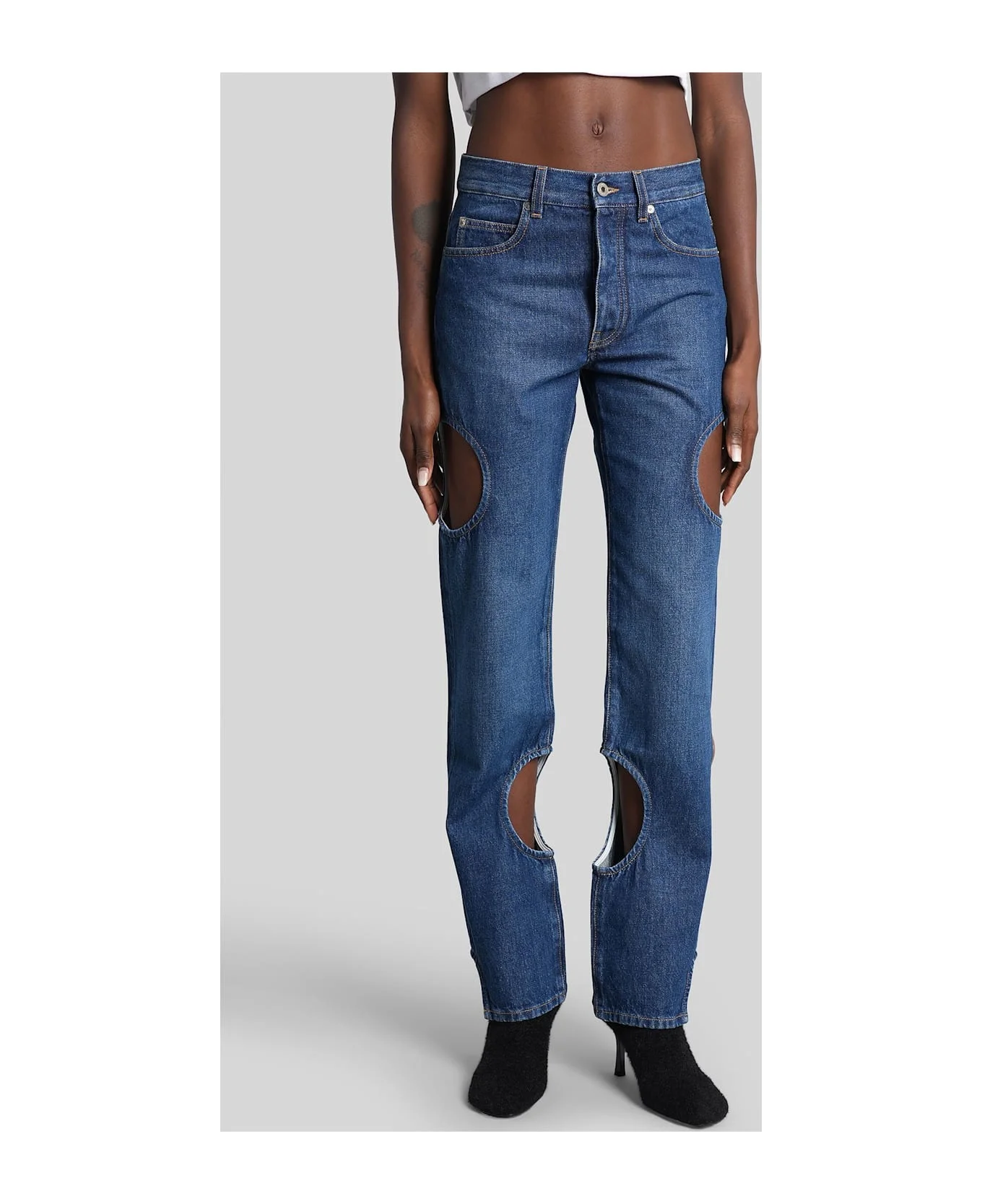 Jeans In Blue Cotton - 1