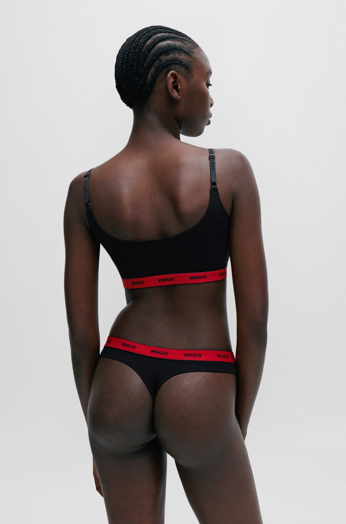 THREE-PACK OF STRETCH-COTTON THONG BRIEFS WITH LOGOS - 5