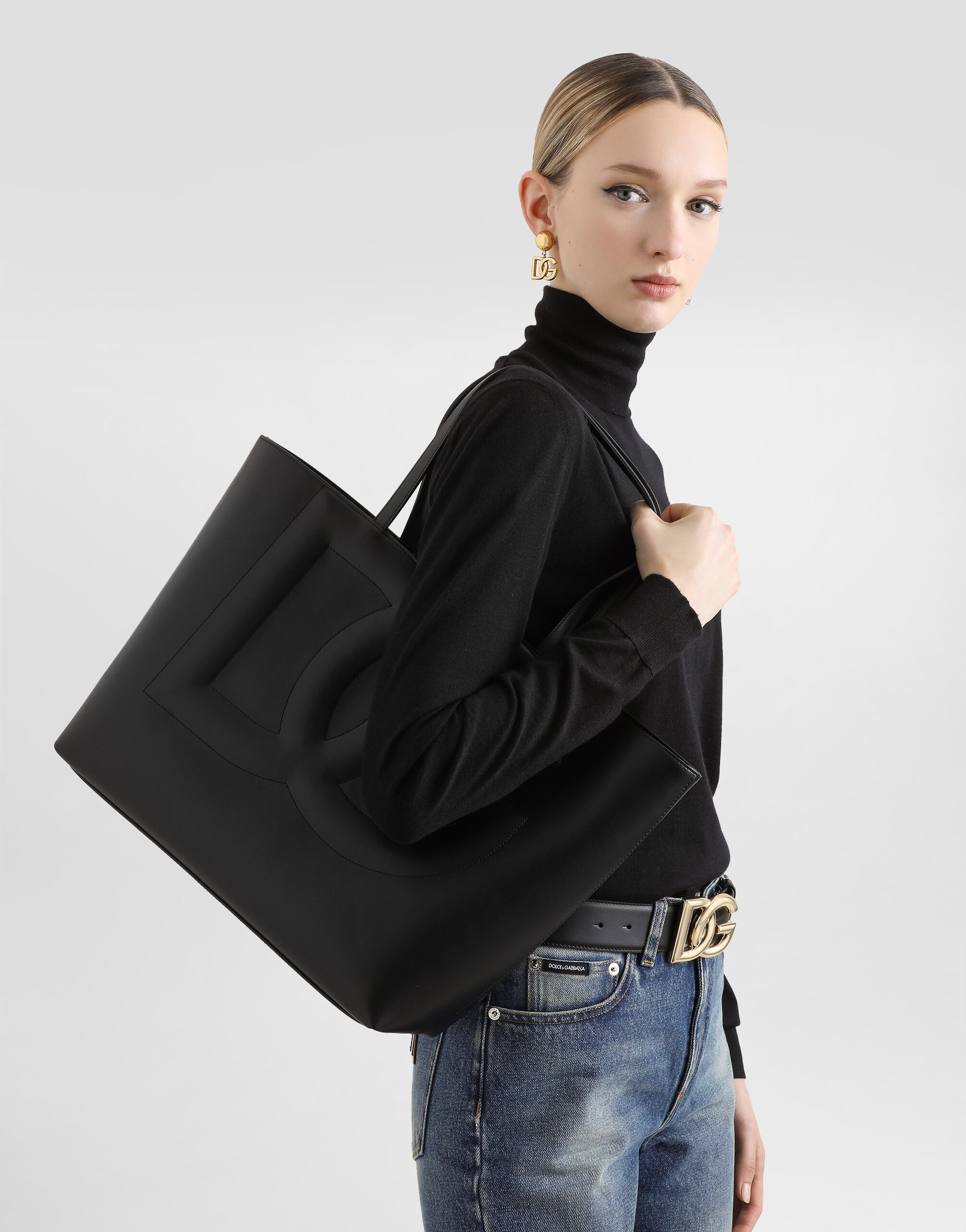 Medium calfskin Logo shopper - 2
