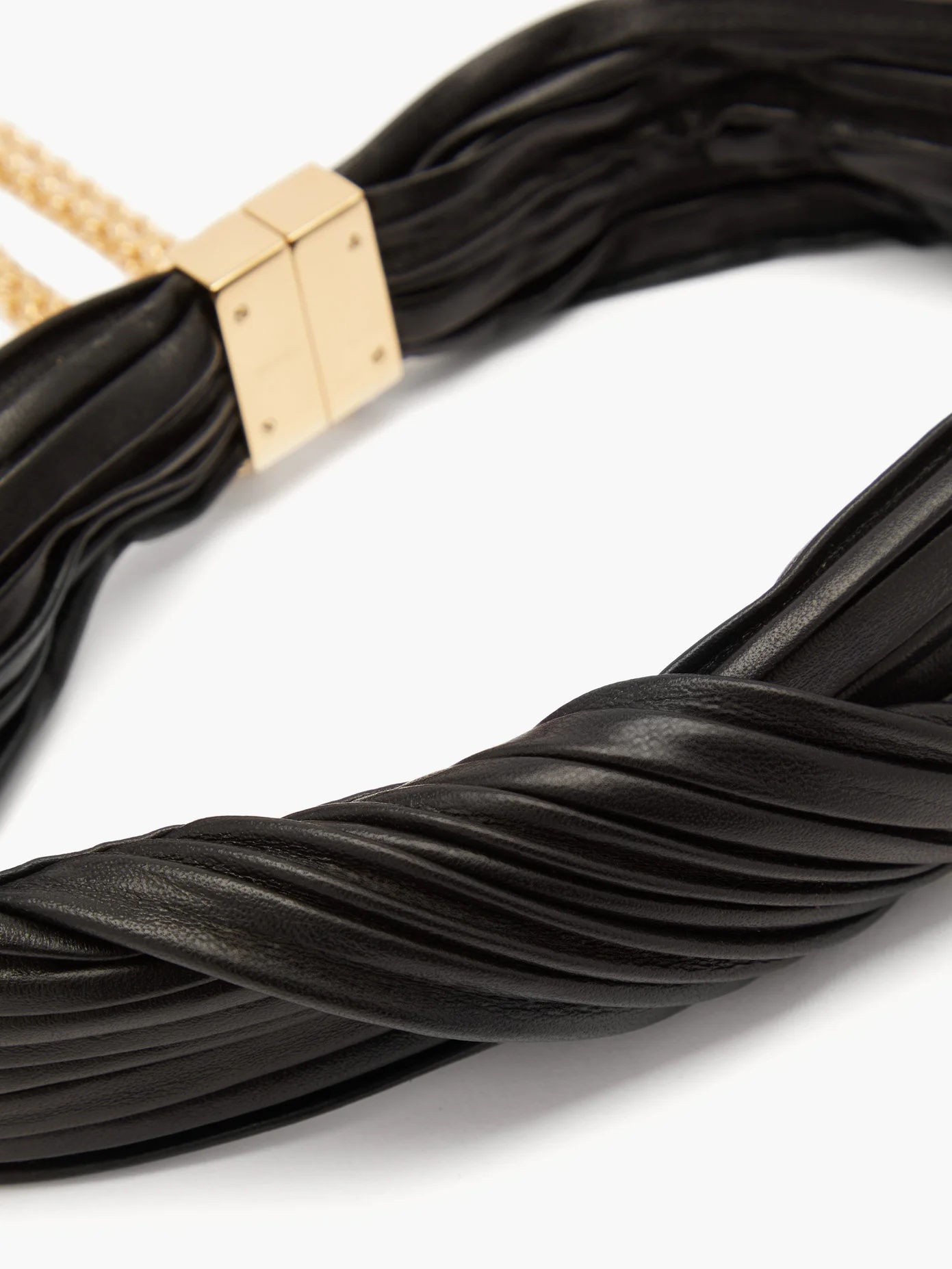 Pleated leather choker - 5