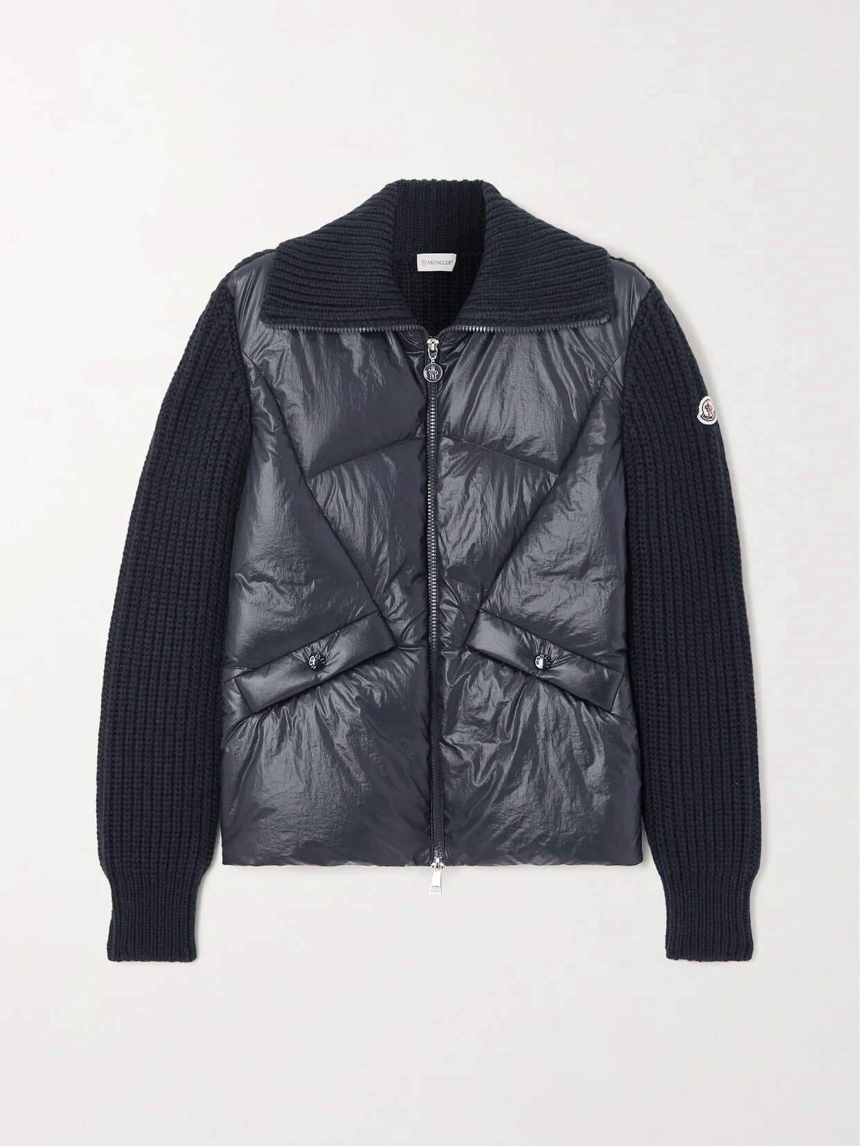 Ribbed Wool-blend And Quilted Shell Down Jacket - 1