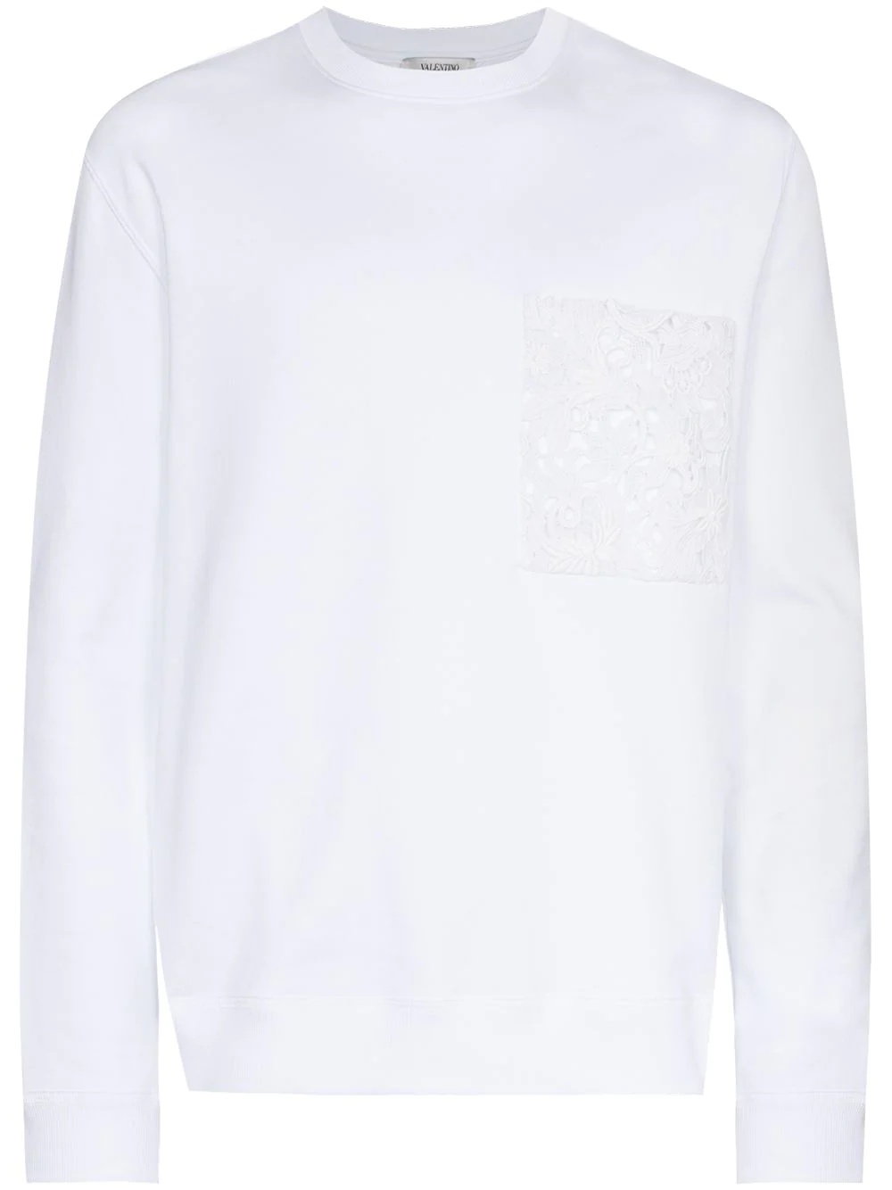 lace pocket sweatshirt - 1