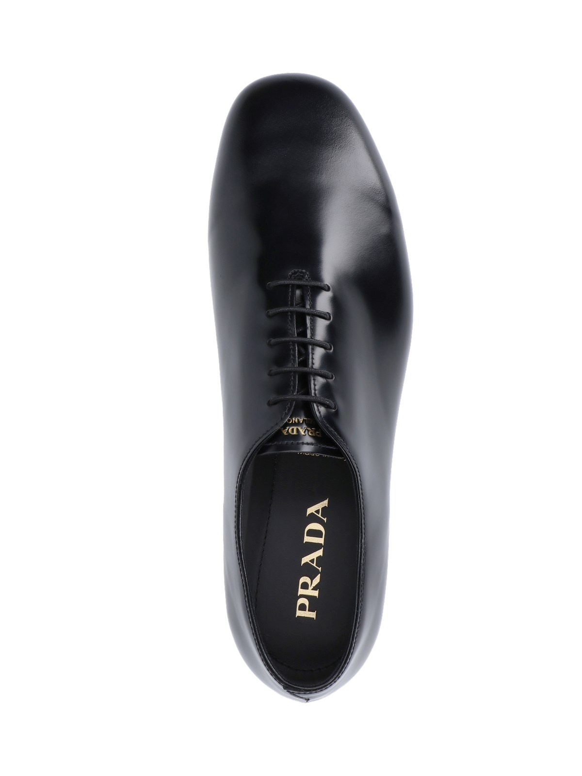 靴 PRADA Oxford Shoes Black Prada Black Brushed Leather Brogue Oxford Shoes - Size 42,5