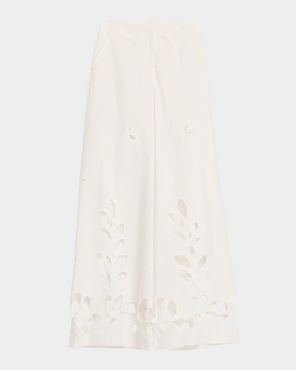 Hartley Eyelet Embroidered Wide-Leg Pants - 1
