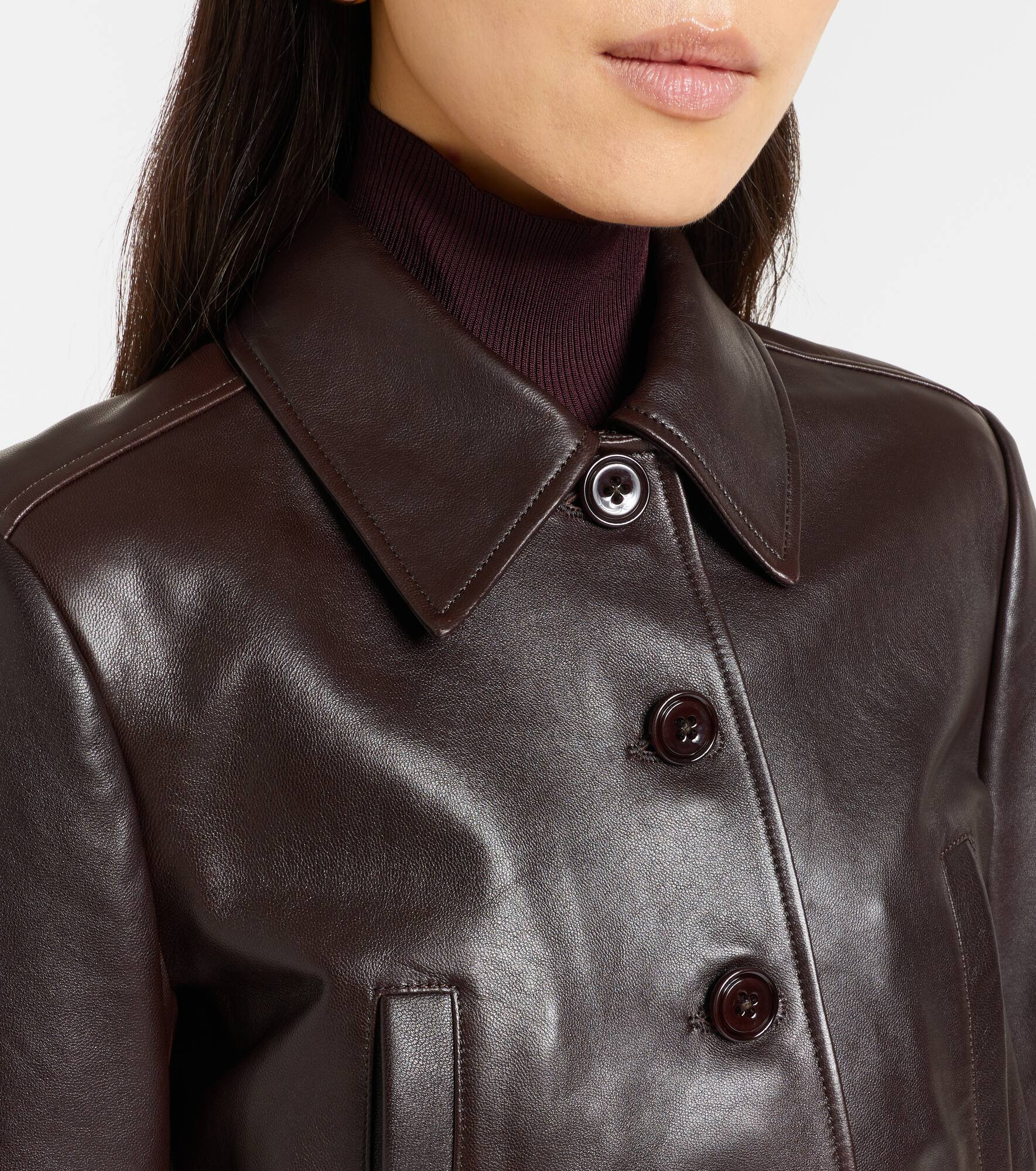 Sleek Statement cropped leather jacket - 4