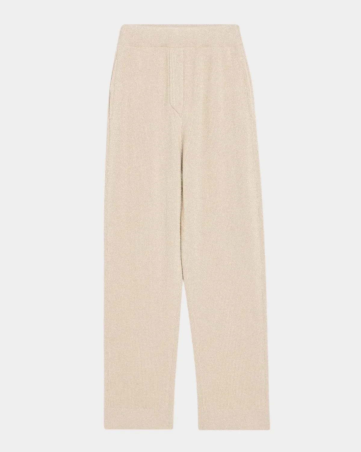 Sparkling Cashmere Knit Straight-Leg Pants - 1