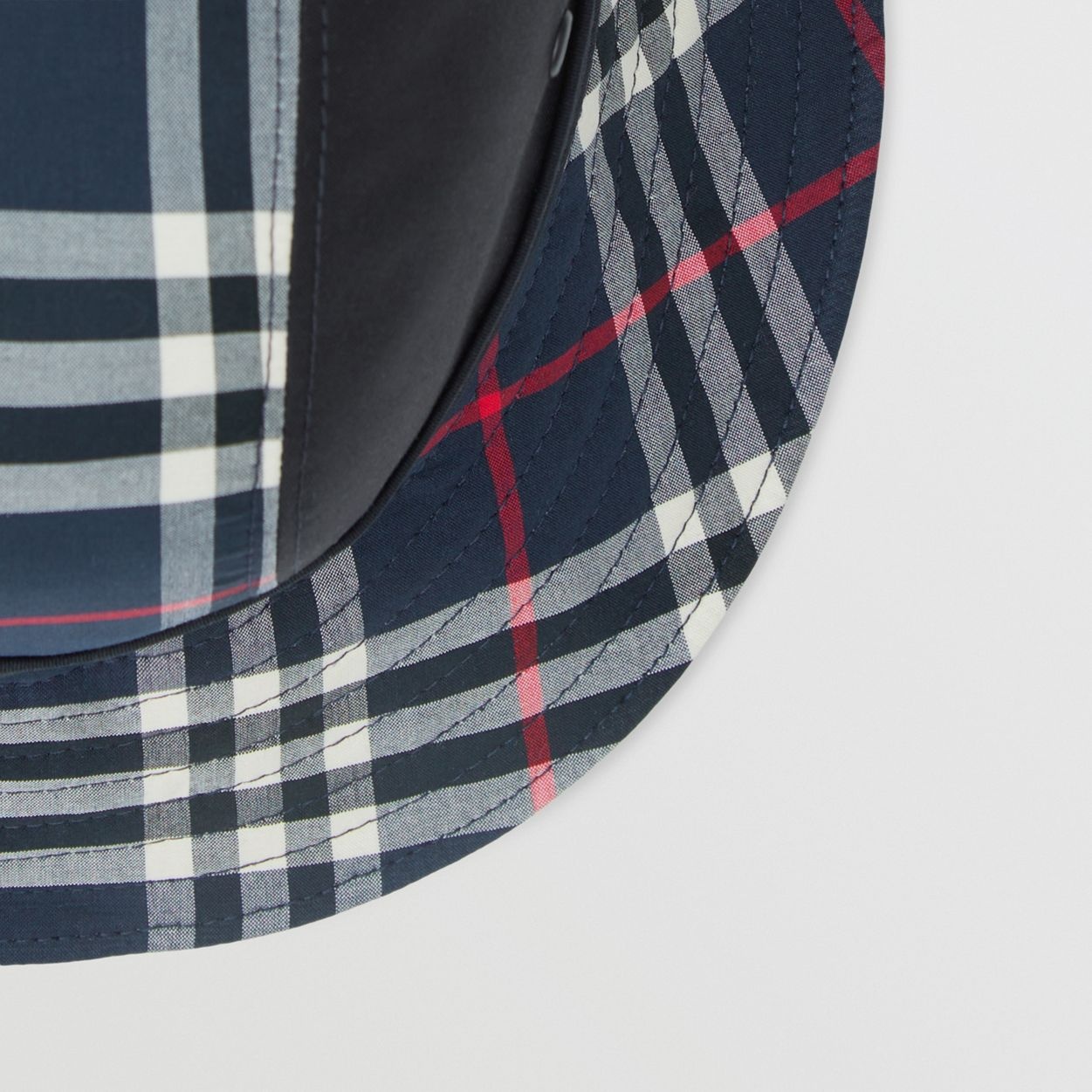 Vintage Check Panel Cotton Gabardine Bucket Hat - 6