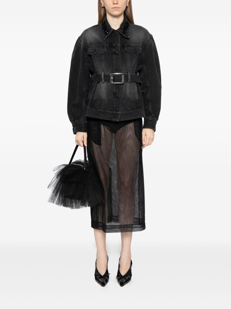 Simone Rocha embellished sculpted denim jacket outlook