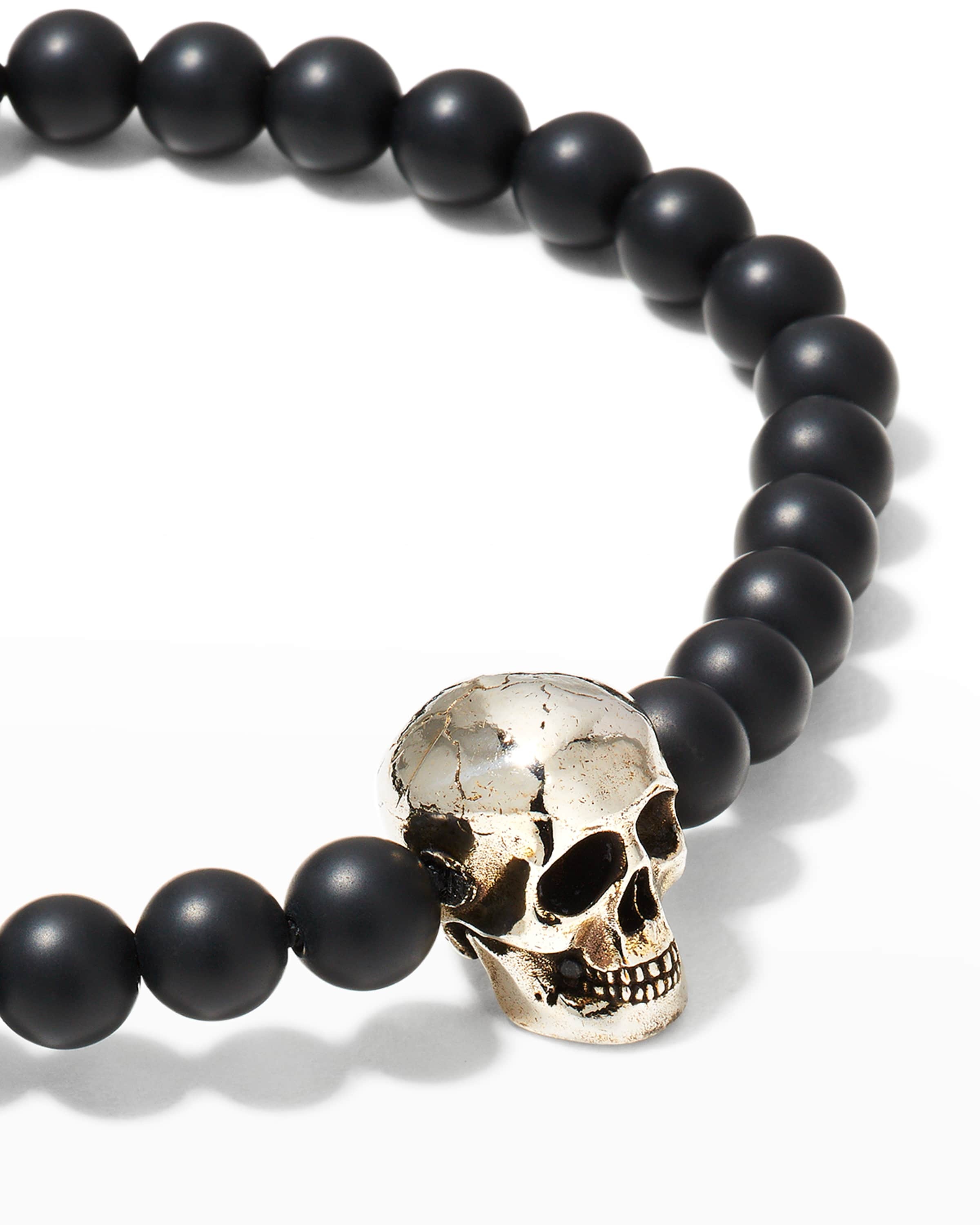 Men's Skull Head Beaded Bracelet - 4