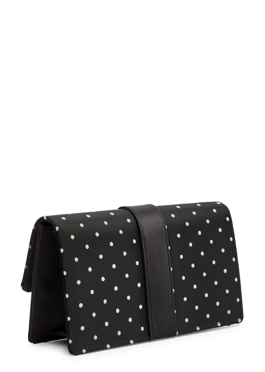 Manolo Blahnik Capri Polka dot Satin and Mesh Clutch - 7