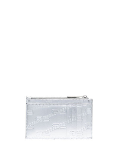 BALENCIAGA metallic monogram-embossed wallet outlook