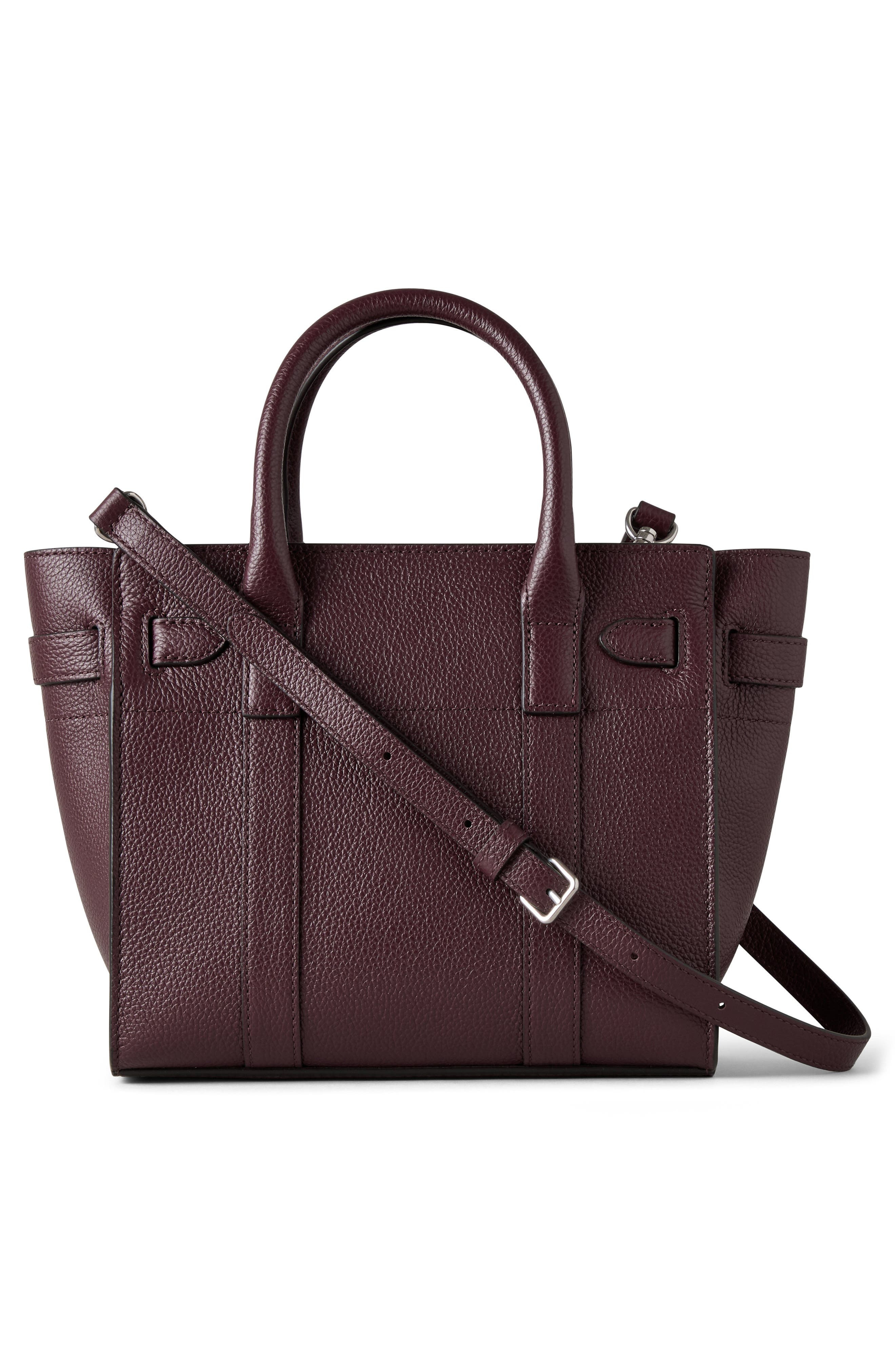 Mulberry Mini Zipped Bayswater Leather Tote in Black Cherry at Nordstrom - 3