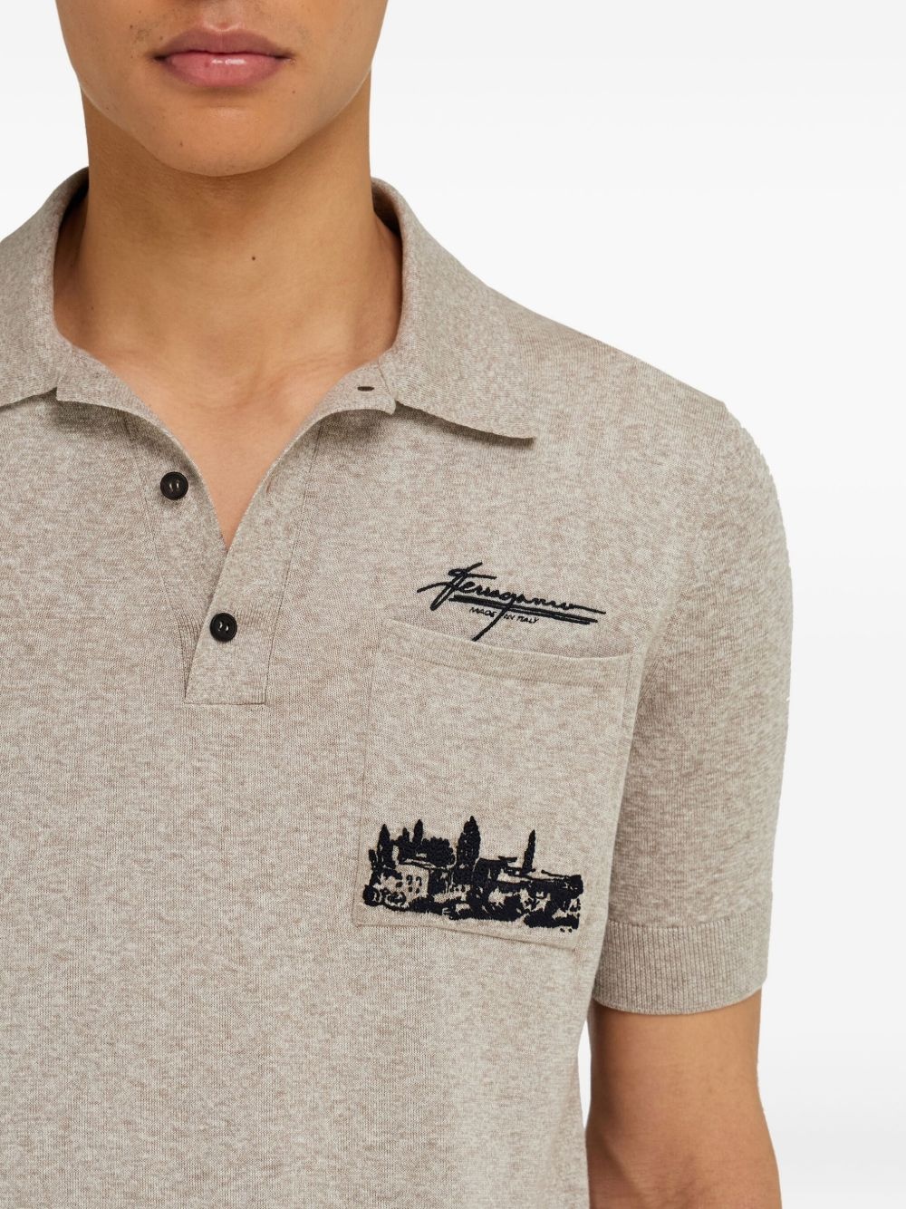 logo-embroidered polo shirt - 5