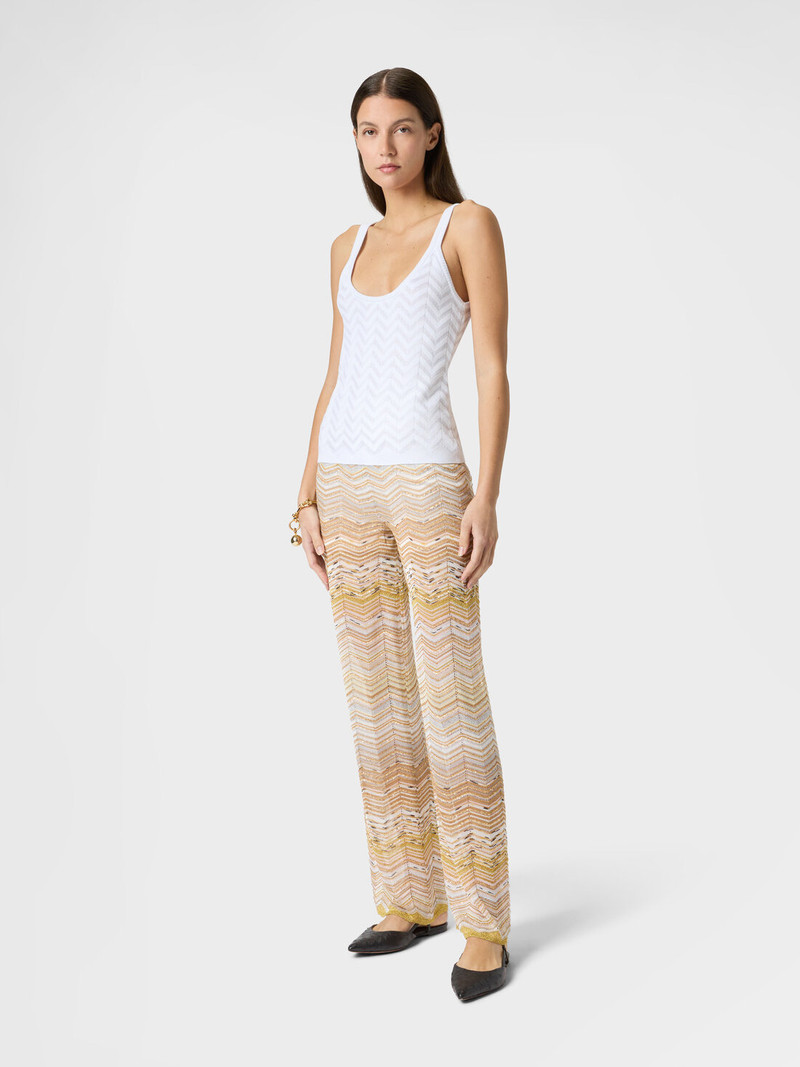 Missoni Wide Chevron Lamé Viscose Trousers with Sequins outlook