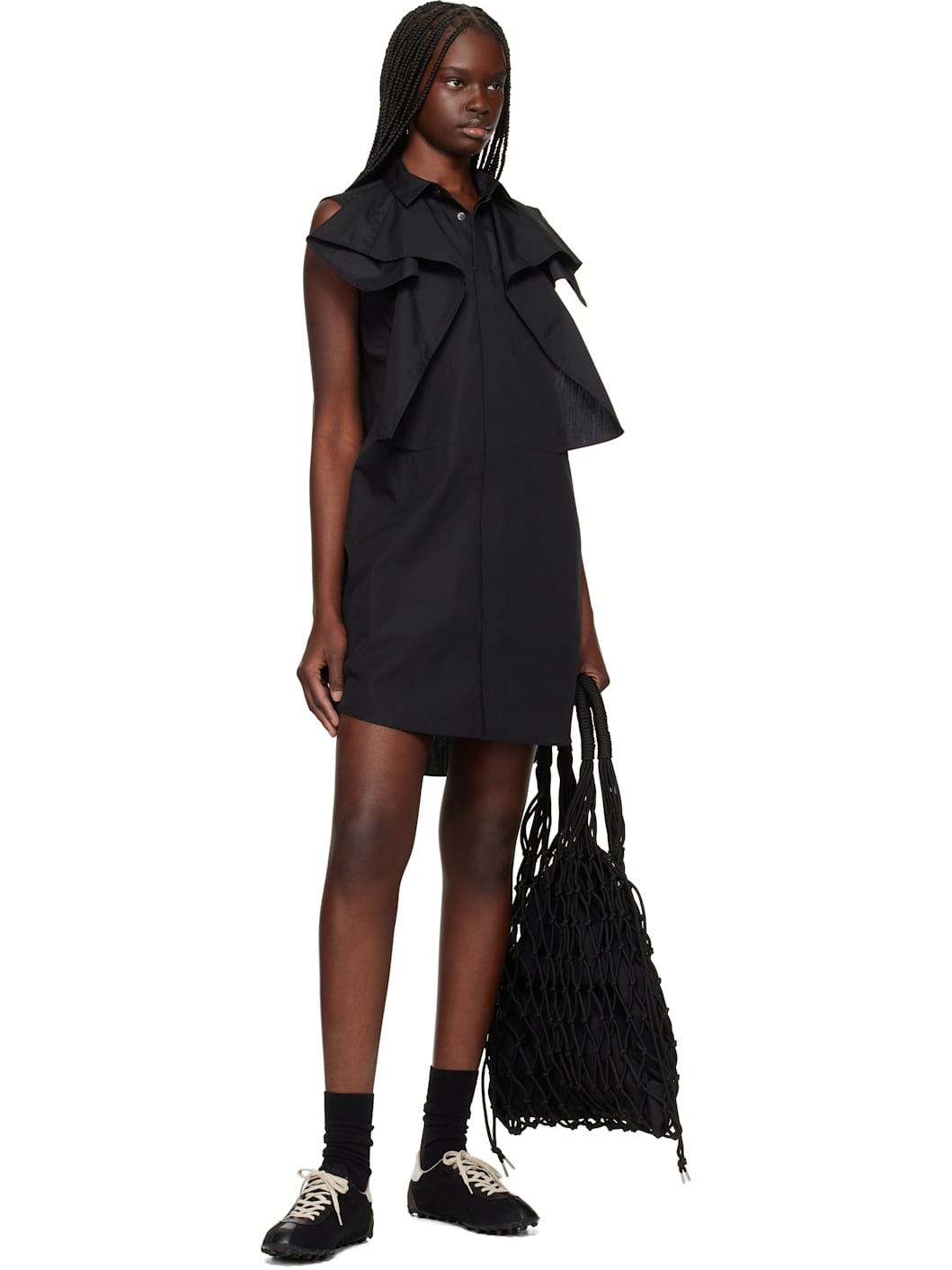Black Poplin Minidress - 4