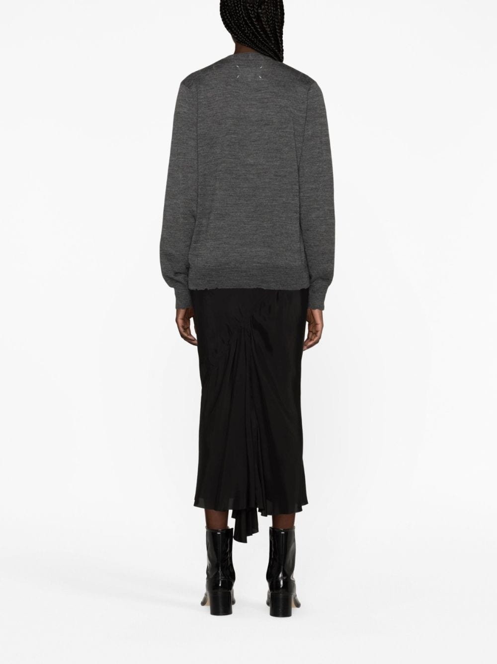 bat-print wool jumper - 4