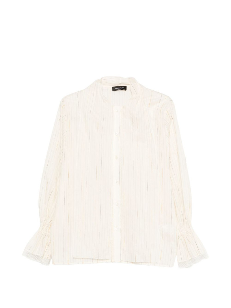 lace-trim ruffled-sleeve shirt 1
