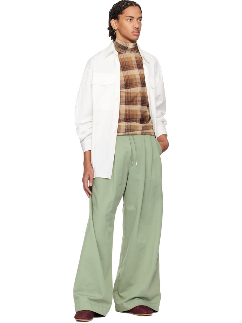 Dries Van Noten Green Pleated Sweatpants outlook