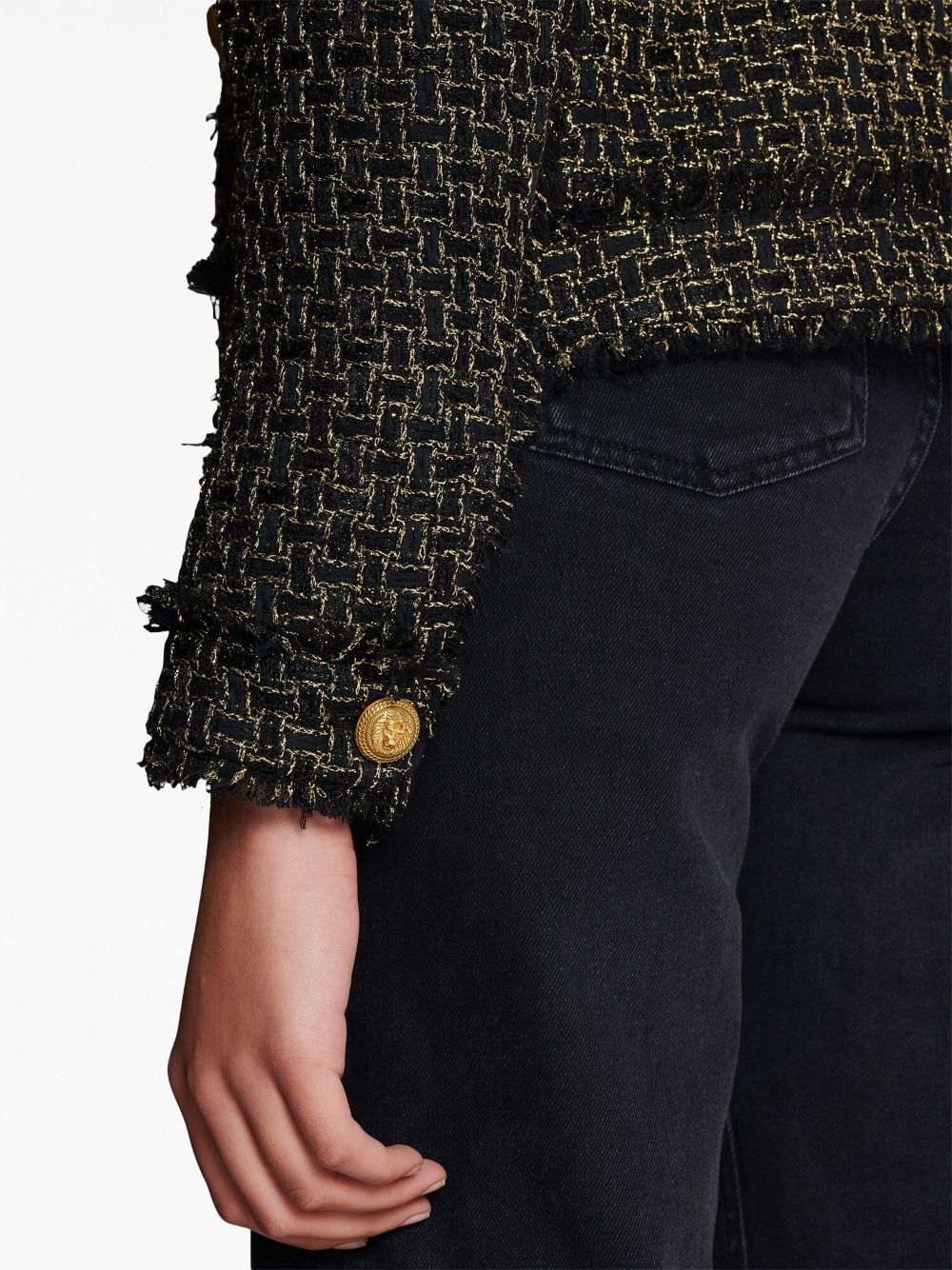 double-breasted tweed jacket - 6