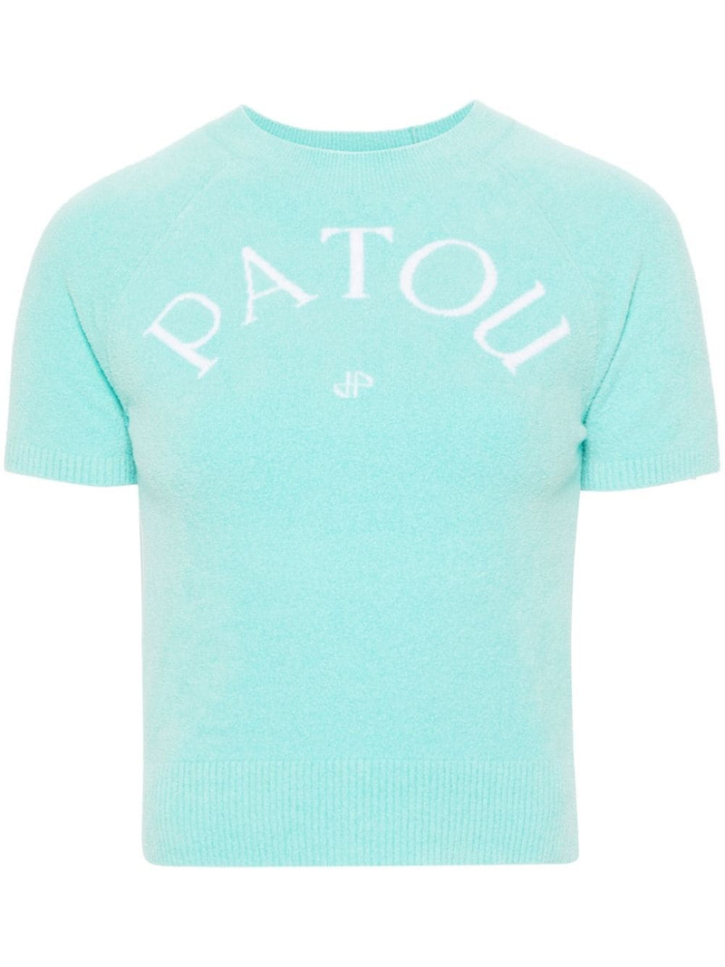Jacquard-knit cotton-blend sweater 1