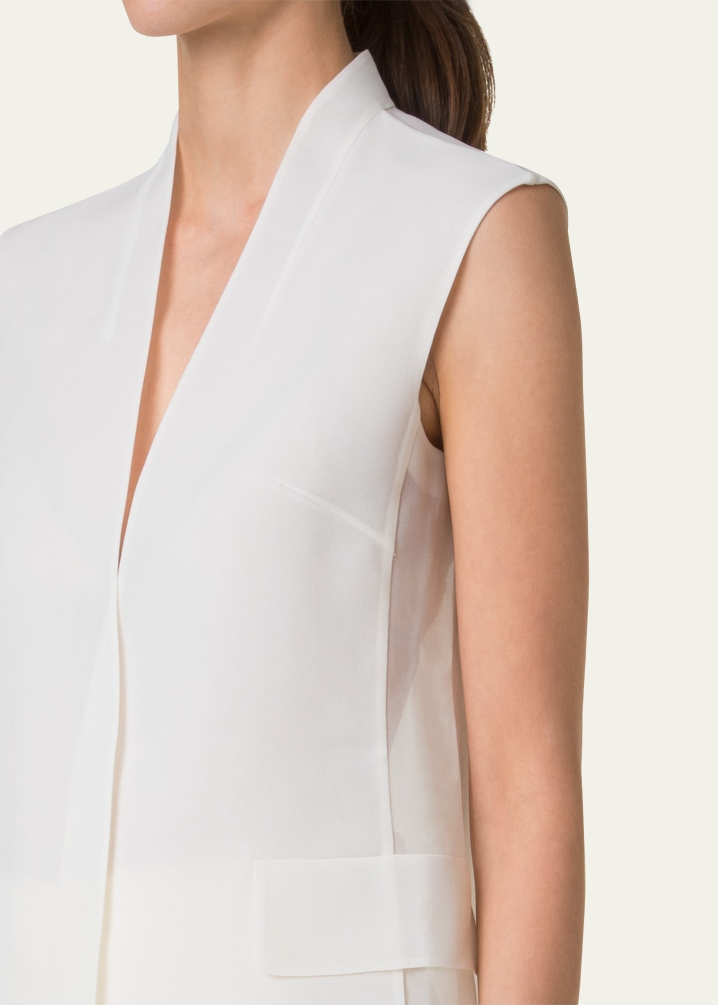 Artina Long Silk Organza Vest - 5