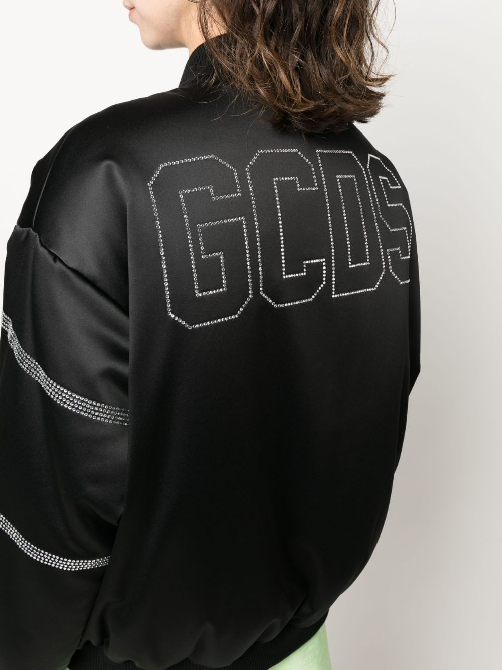 Bling logo-embellished bomber jacket - 5