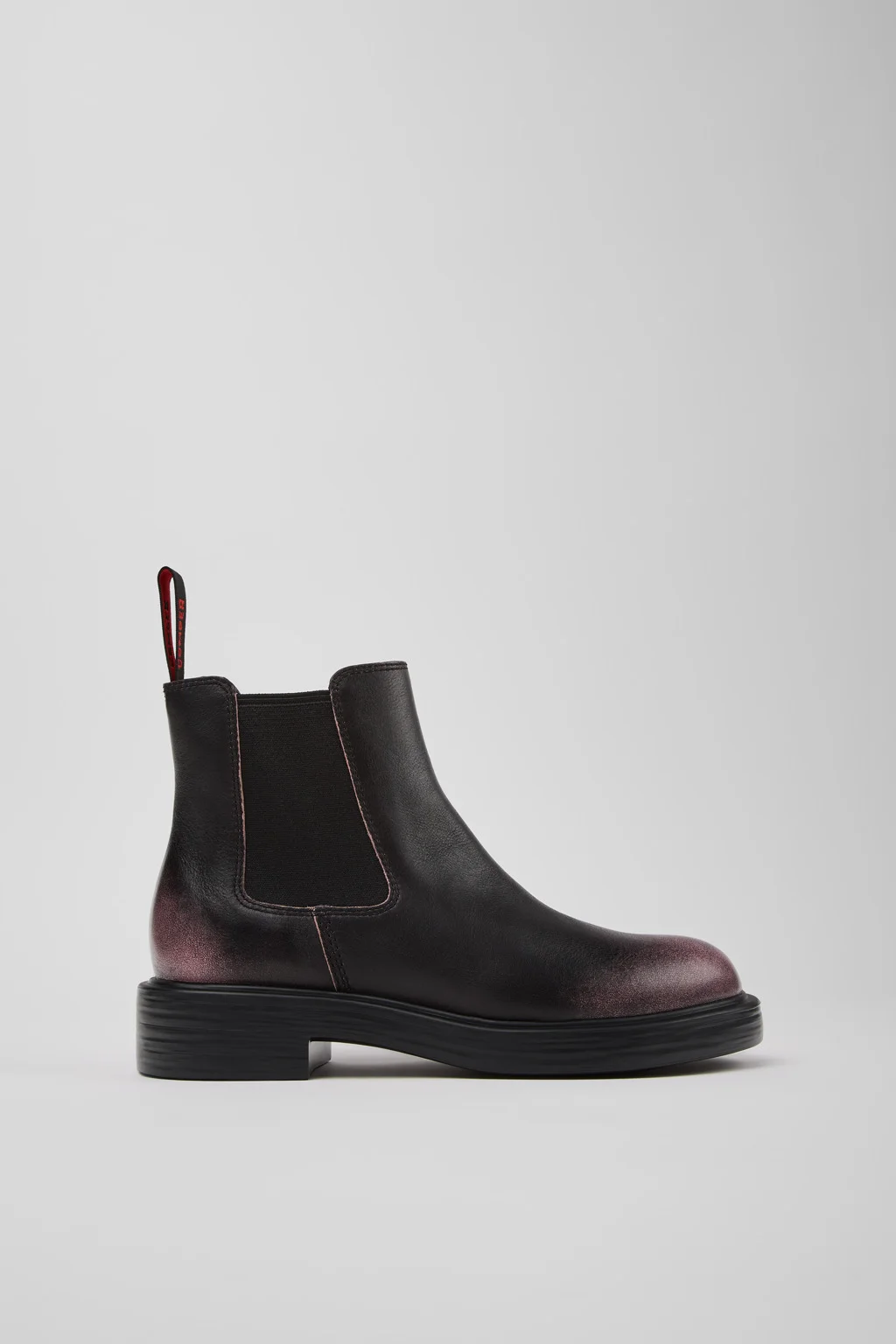 Dean Black and Pink Leather Ankle Boots for Women. - 1